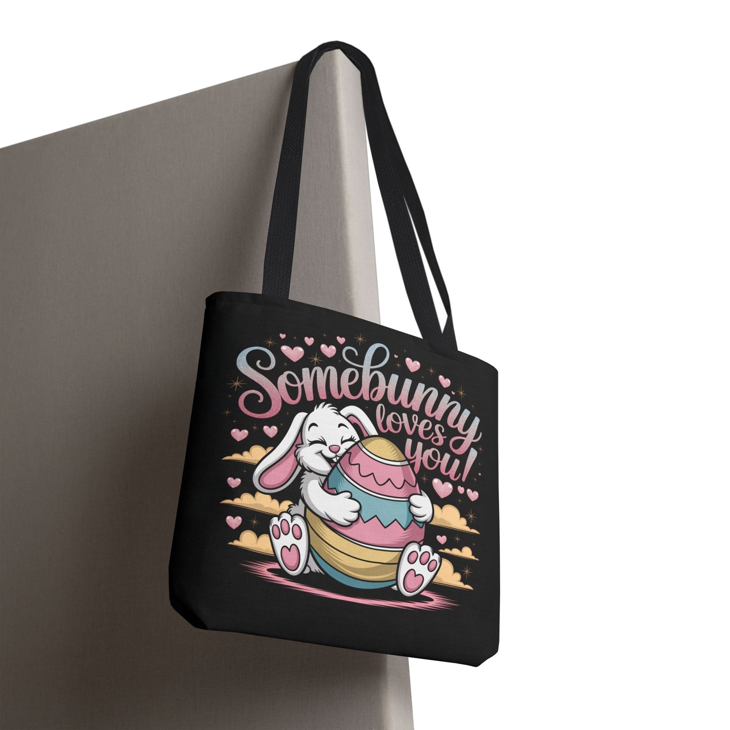 Easter Bunny Tote Bag Somebunny Loves You Easter Bag Bunny