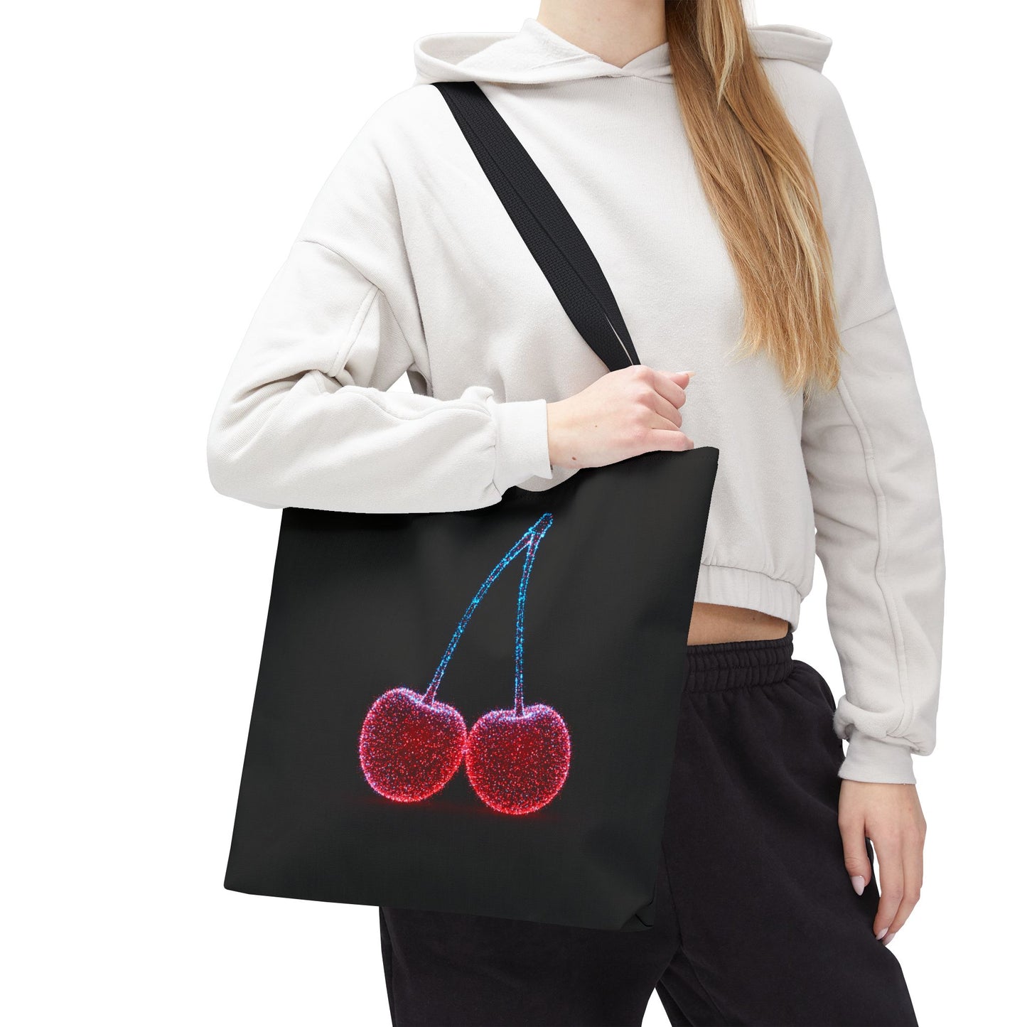 Sparkling Cherry Tote Bag Reusable Bag Shopping Bag Cherry Bag Reusable Tote