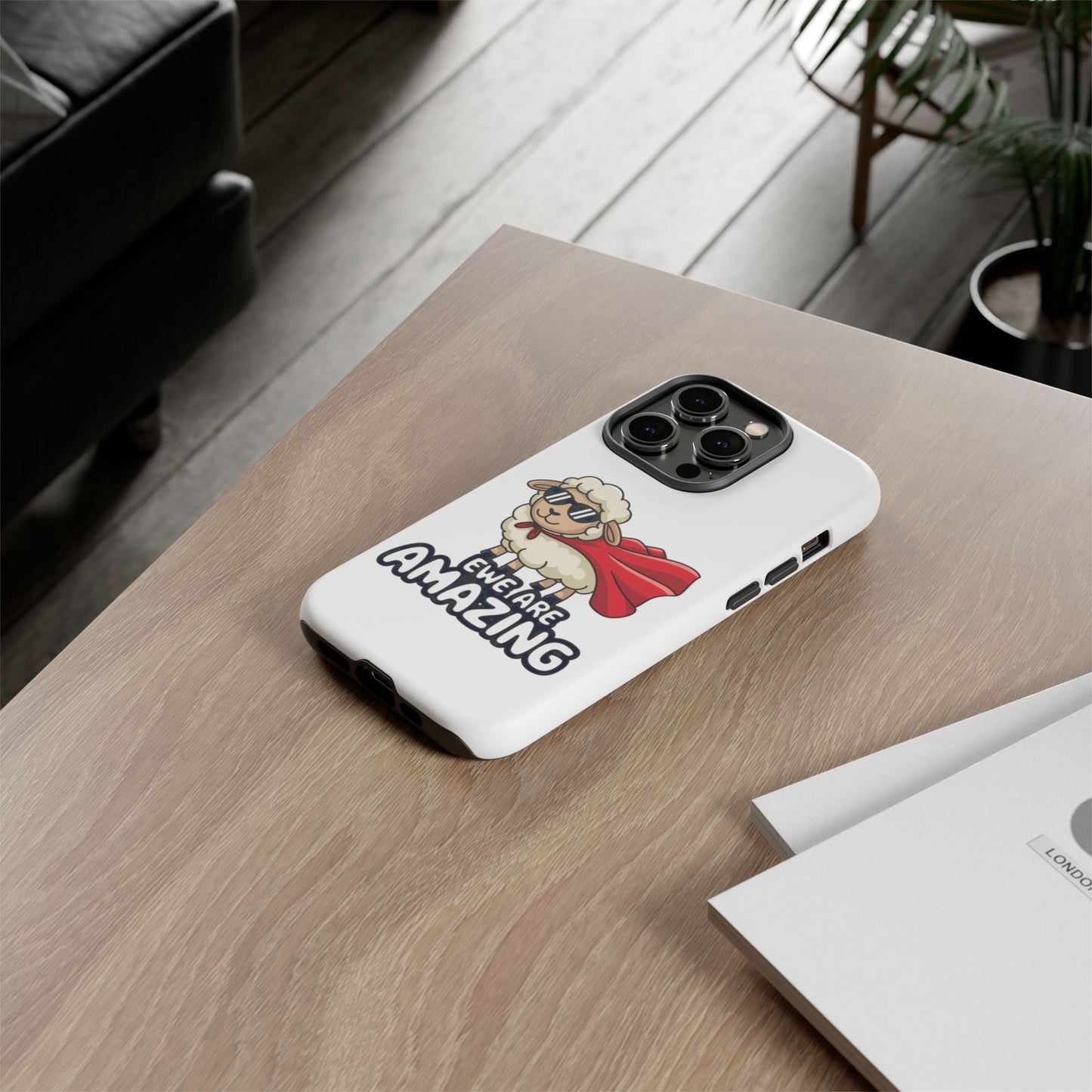 Funny iPhone Case - Cute Sheep Phone Cover - "Ewe Are Amazing" Animal Pun Gift - Motivational iPhone Case - Gift for Her or Him