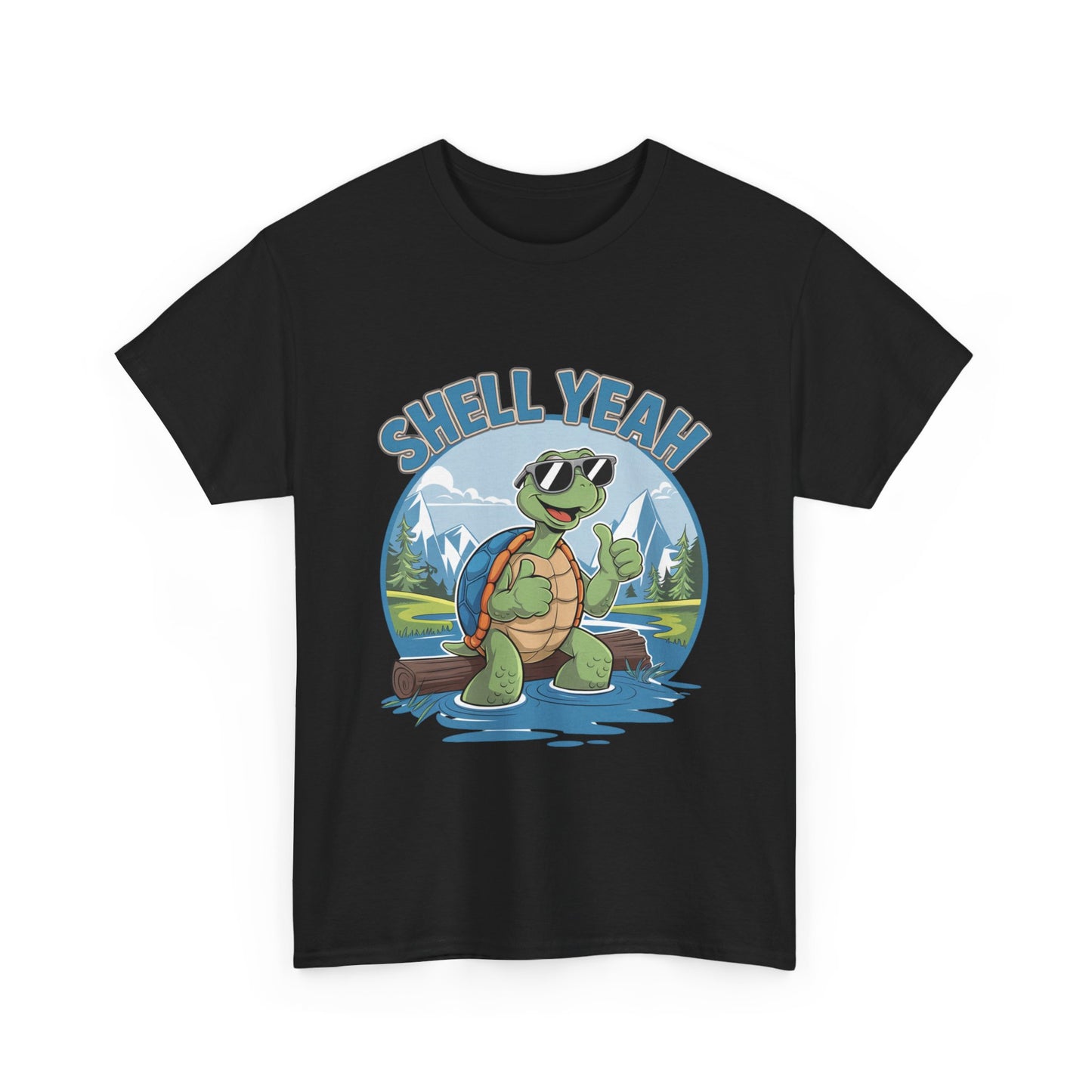 SHELL YEAH Turtle T-Shirt | Funny Cute Turtle Nature Graphic Tee | Handmade Animal Lover Gift | Eco Outdoor Adventure Shirt