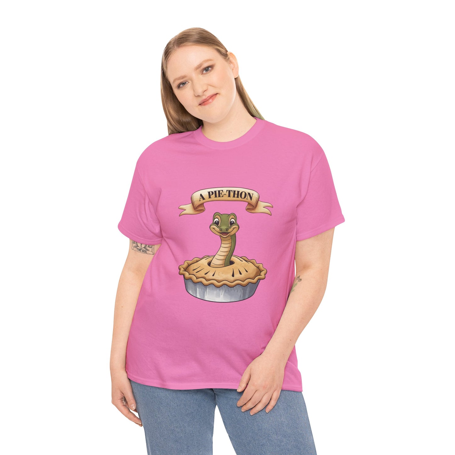 A Pie-Thon Funny Snake Pun Shirt – Cute Animal Joke T-Shirt – Quirky Graphic Tee for Pun Lovers, Reptile Fans, and Unique Gift Ideas