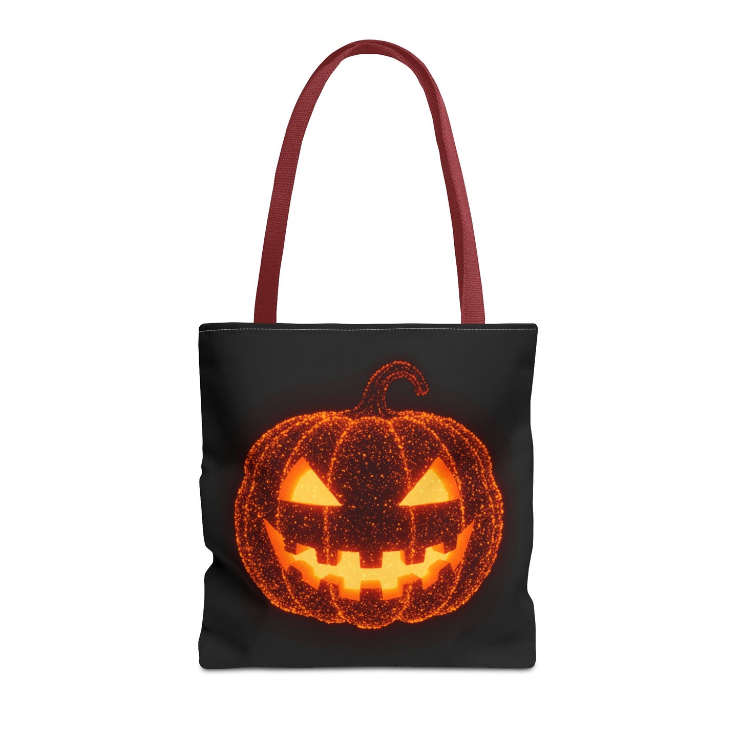 Glowing Pumpkin Tote Bag, Jack O Lantern Halloween Canvas Tote, Spooky Trick Or Treat Bag, Reusable Pumpkin Design Tote, Halloween Gift Bag