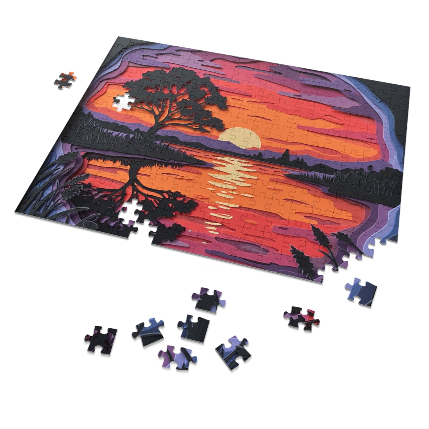 Sunset Paper Art Jigsaw Puzzle