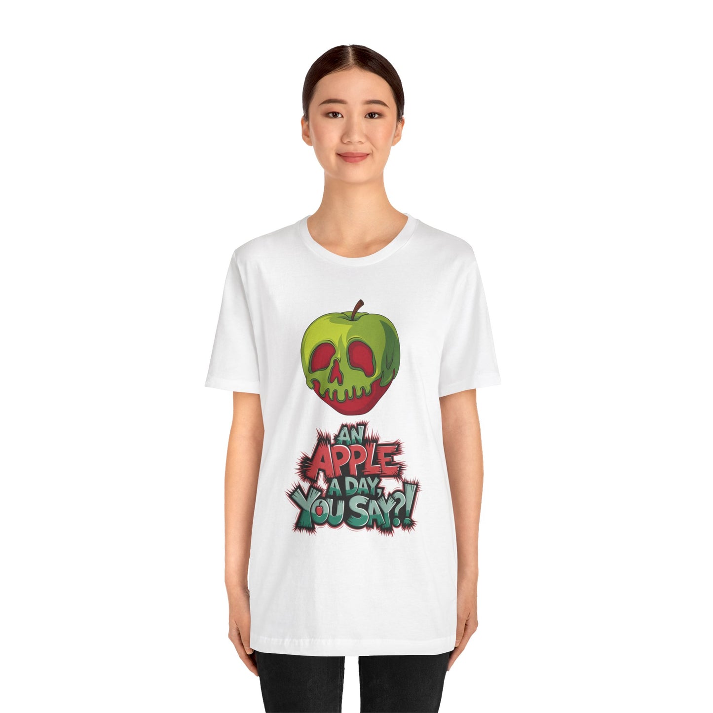 Funny Apple Skull Shirt – An Apple A Day You Say? – Grunge Fruit Tee – Y2K Nostalgia T‑Shirt – Gift for Fruit Lovers