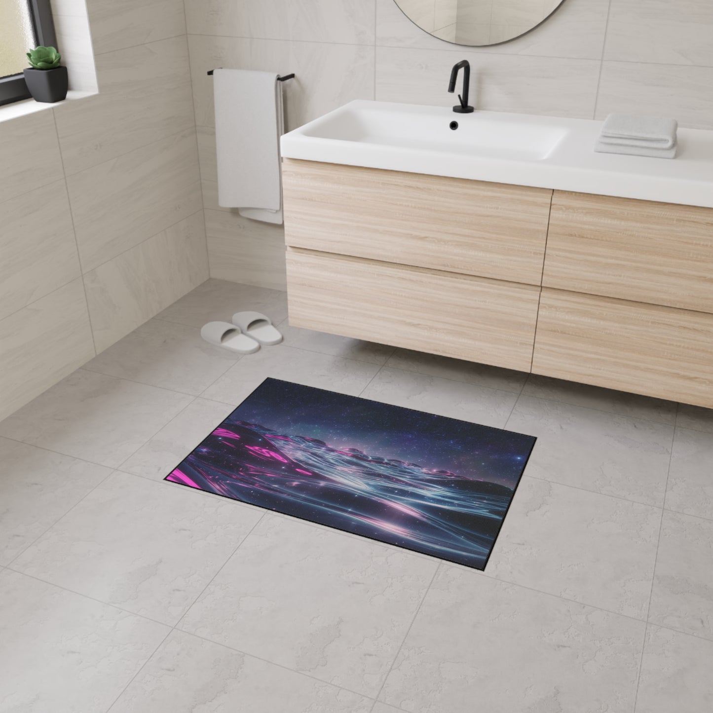 Floor Mat - Galactic Ocean and Night Sky Design
