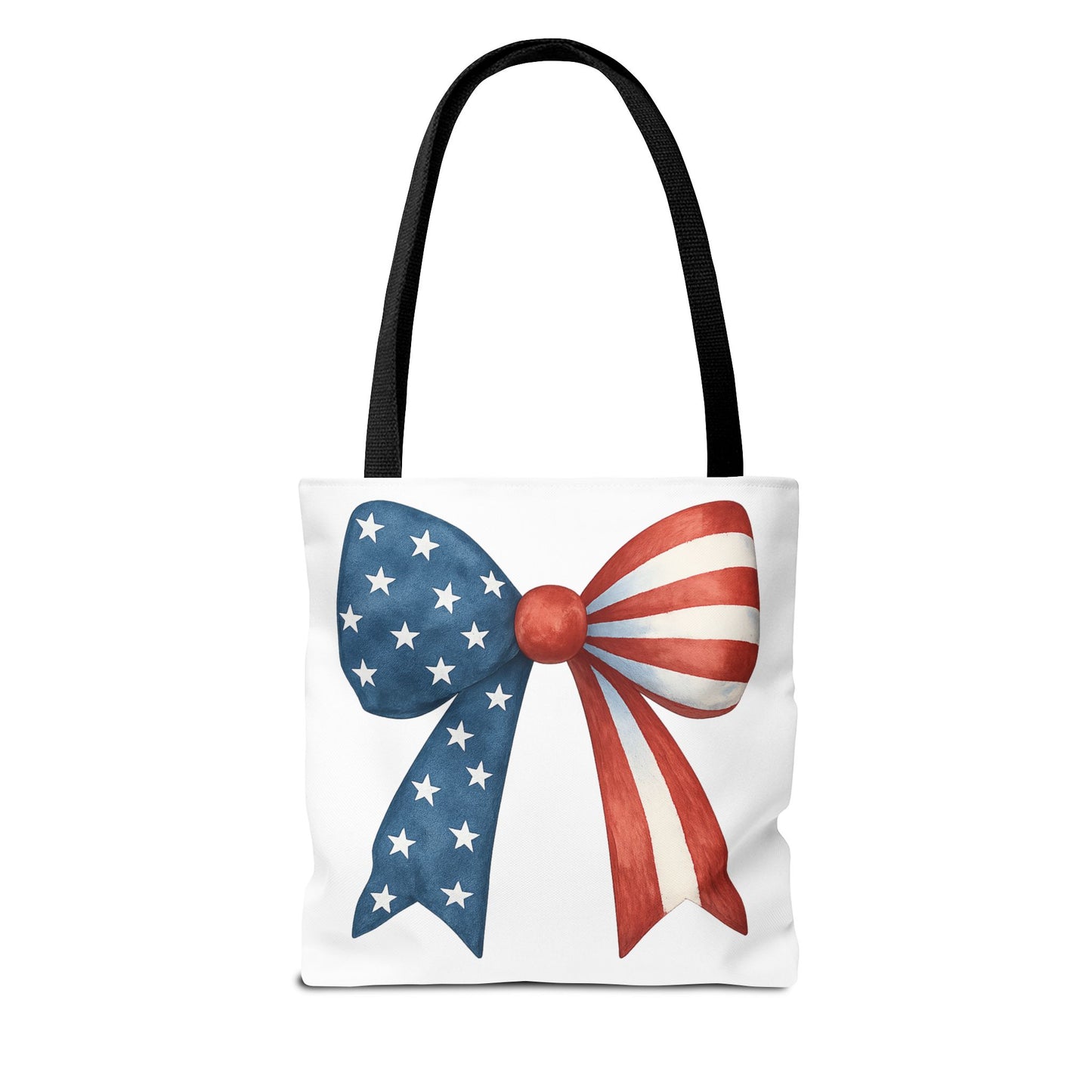 Patriotic Bow Tote Bag | 4th of July Reusable Bag | American Flag Tote | USA Stars Stripes Bag | Independence Day Gift | USA Market Bag