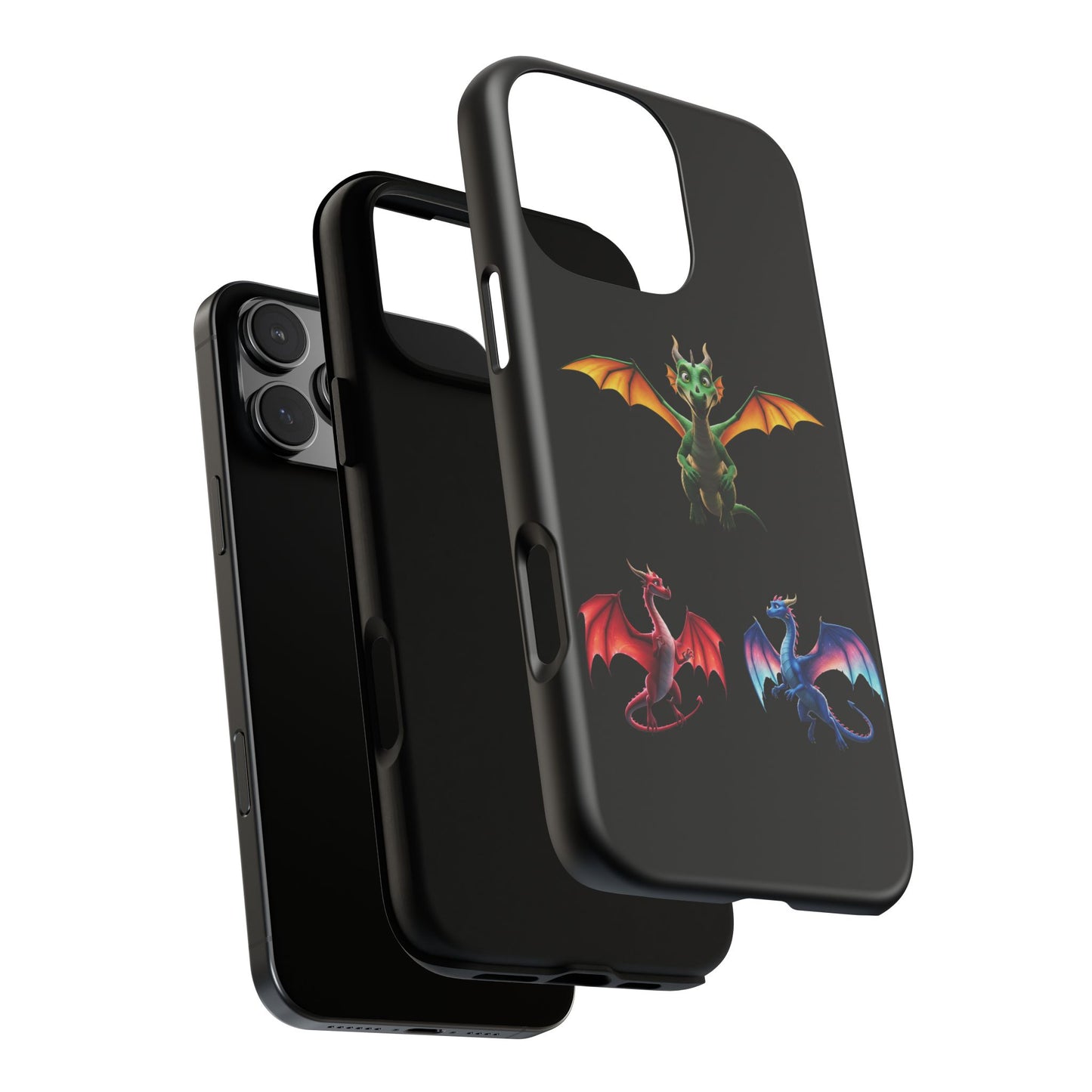 Vibrant Fantasy Dragon iPhone Case - Tough Armor Cover for iPhone 15/14/13 - Colorful Mythical Wings Gift for Dragon Lovers