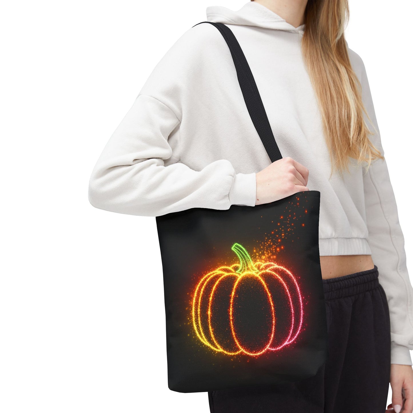 Neon Pumpkin Tote Bag, Halloween Tote, Fall Aesthetic Trick Or Treat Bag, Spooky Season Accessory, Pumpkin Bag, Fall Gift Idea