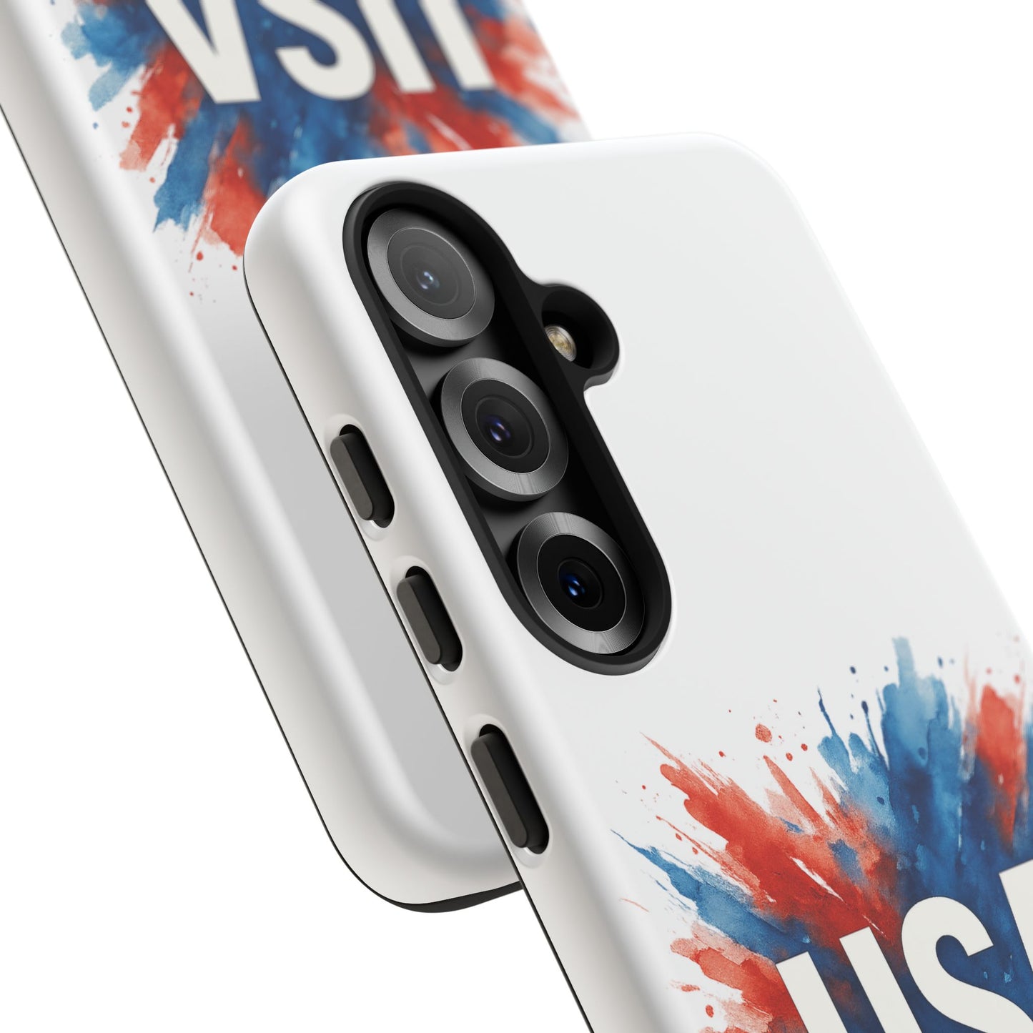 USA Splash Samsung Case - Patriotic Red White Blue Tough Cover, Dual-Layer Protection, 4th of July amd Veteran Gift for Galaxy