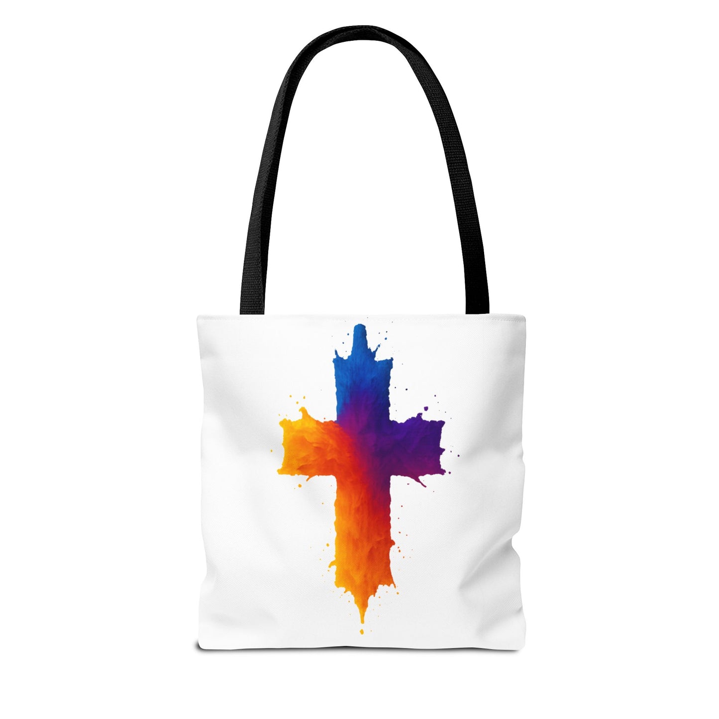 Watercolor Cross Tote Bag, Faith Tote, Christian Gift Bag, Religious Art Shoulder Bag, Inspirational Everyday Carry, Spiritual Cross Design Tote