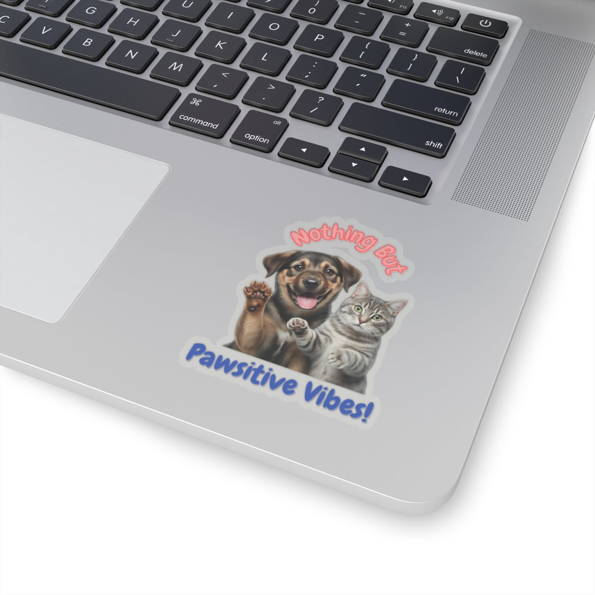 Sticker: Pawsitive Vibes Cat and Dog Pun