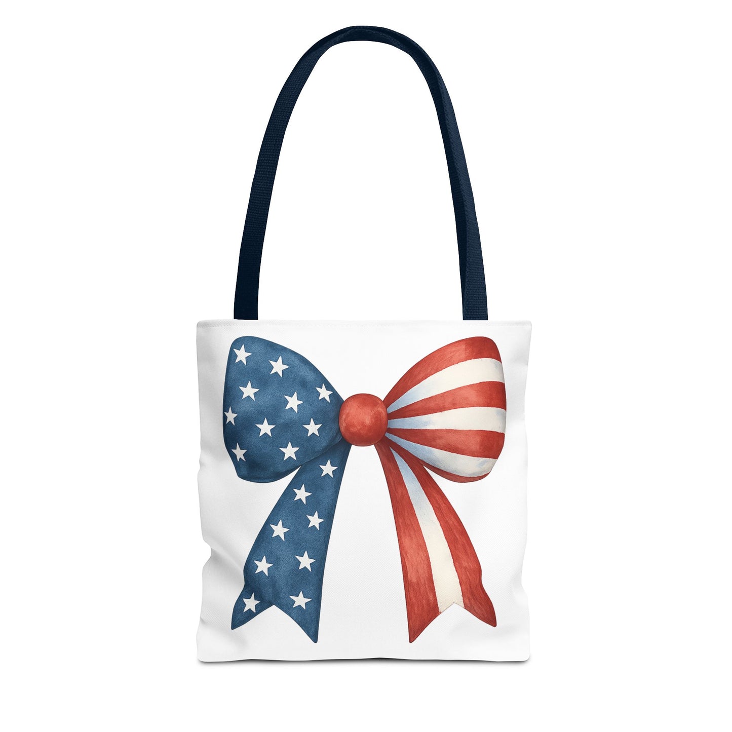 Patriotic Bow Tote Bag | 4th of July Reusable Bag | American Flag Tote | USA Stars Stripes Bag | Independence Day Gift | USA Market Bag