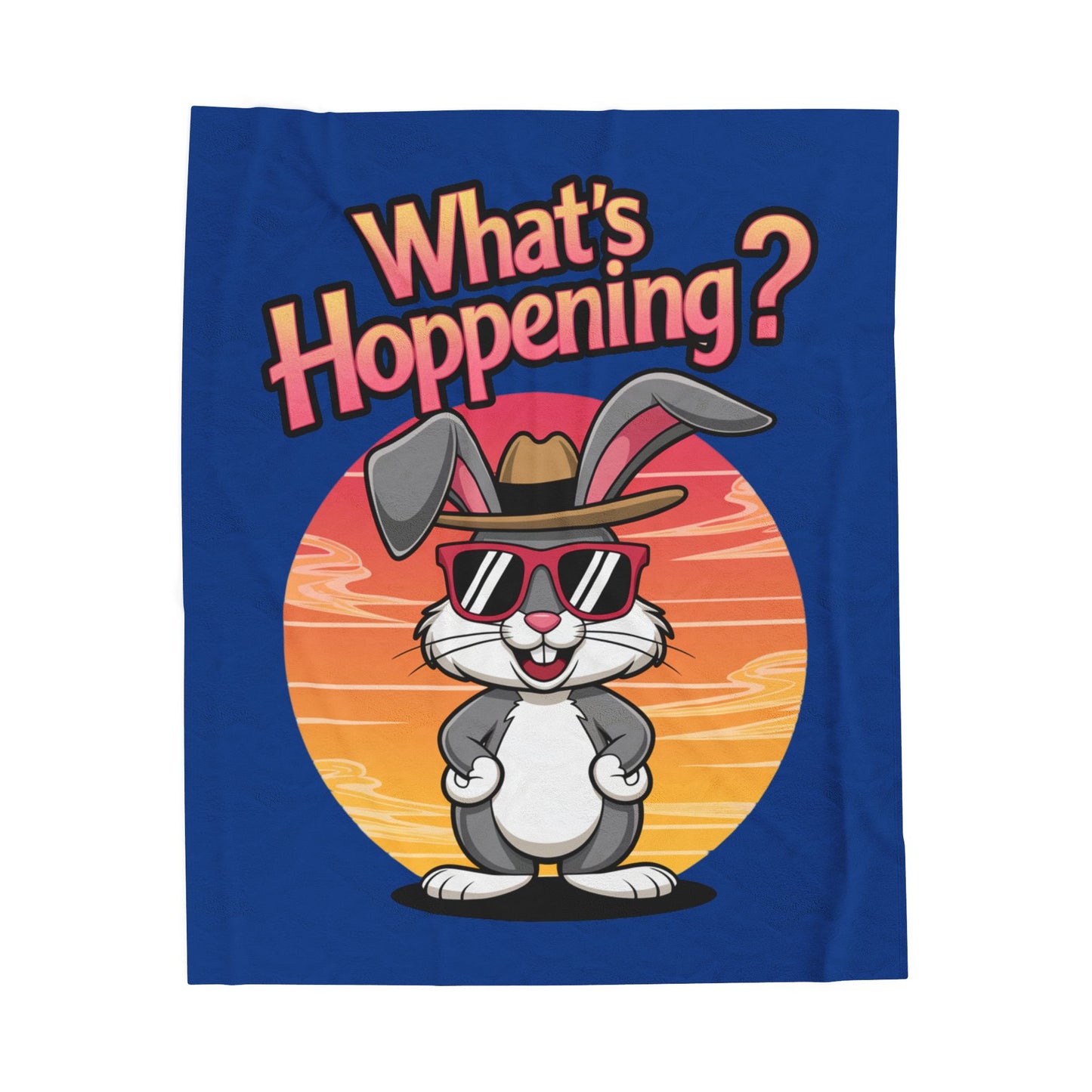 Plush Blanket - What's Hoppening Bunny Design