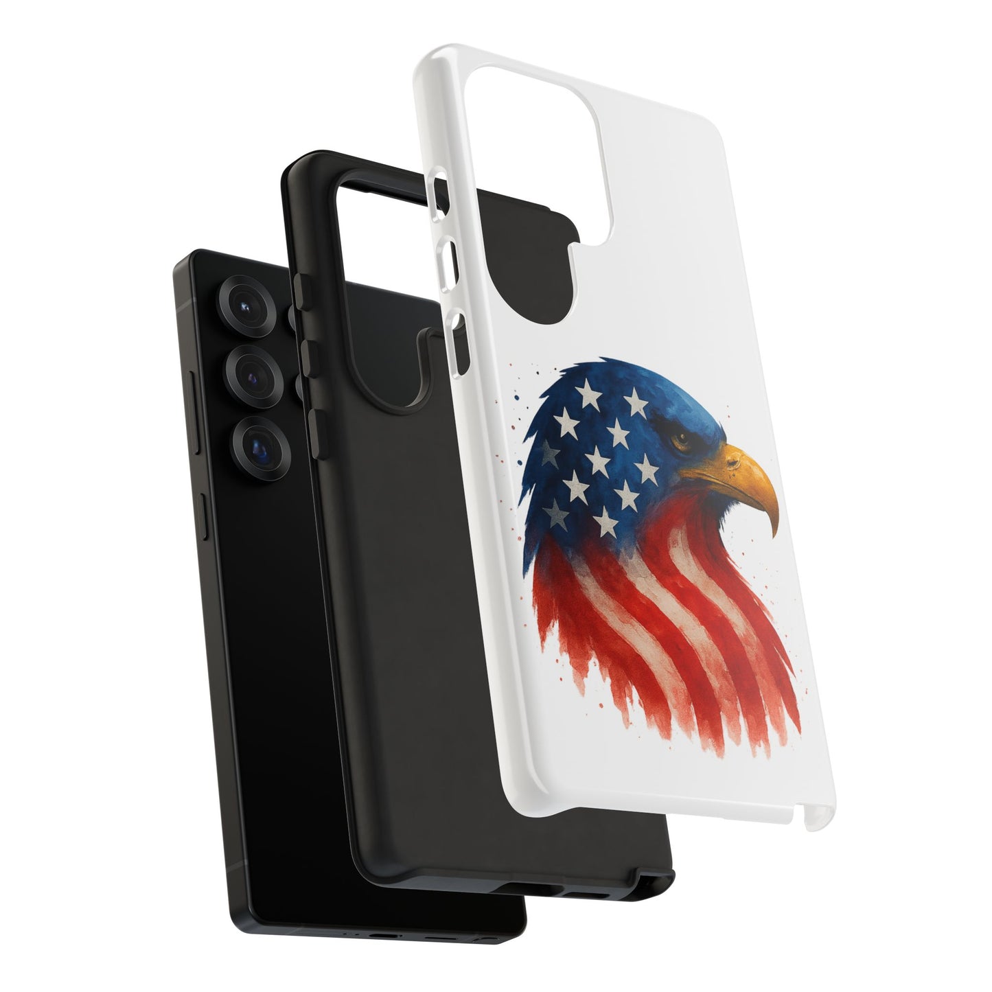 Patriotic Eagle Samsung Case - USA Flag Rugged Tough Cover, Dual-Layer Protection, Veteran and 4th of July Gift Galaxy Series