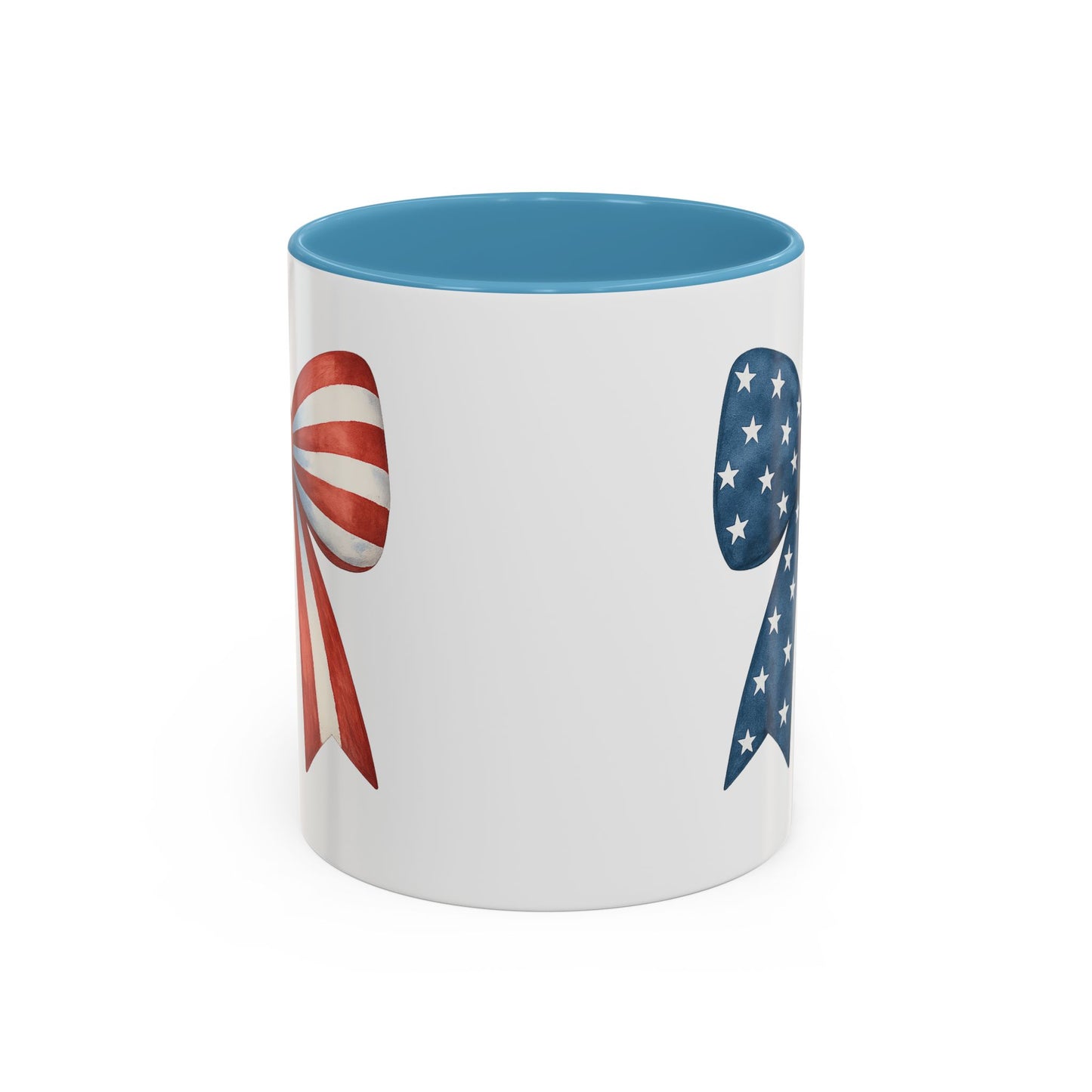 Patriotic Bow Mug | 4th of July Coffee Mug | American Flag Mug | USA Stars Stripes Cup | July 4th Gift Idea | Red White Blue Drinkware