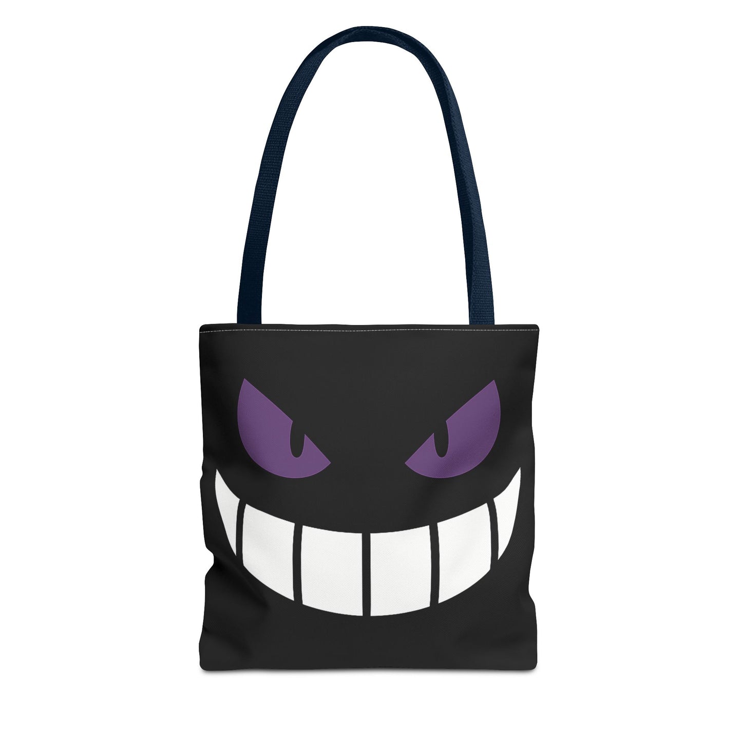 Evil Grin Tote Bag, Spooky Purple Eyes Reusable Shopping Bag, Creepy Cute Halloween Tote, Gothic Horror Canvas Bag, Gamer Room Accessory