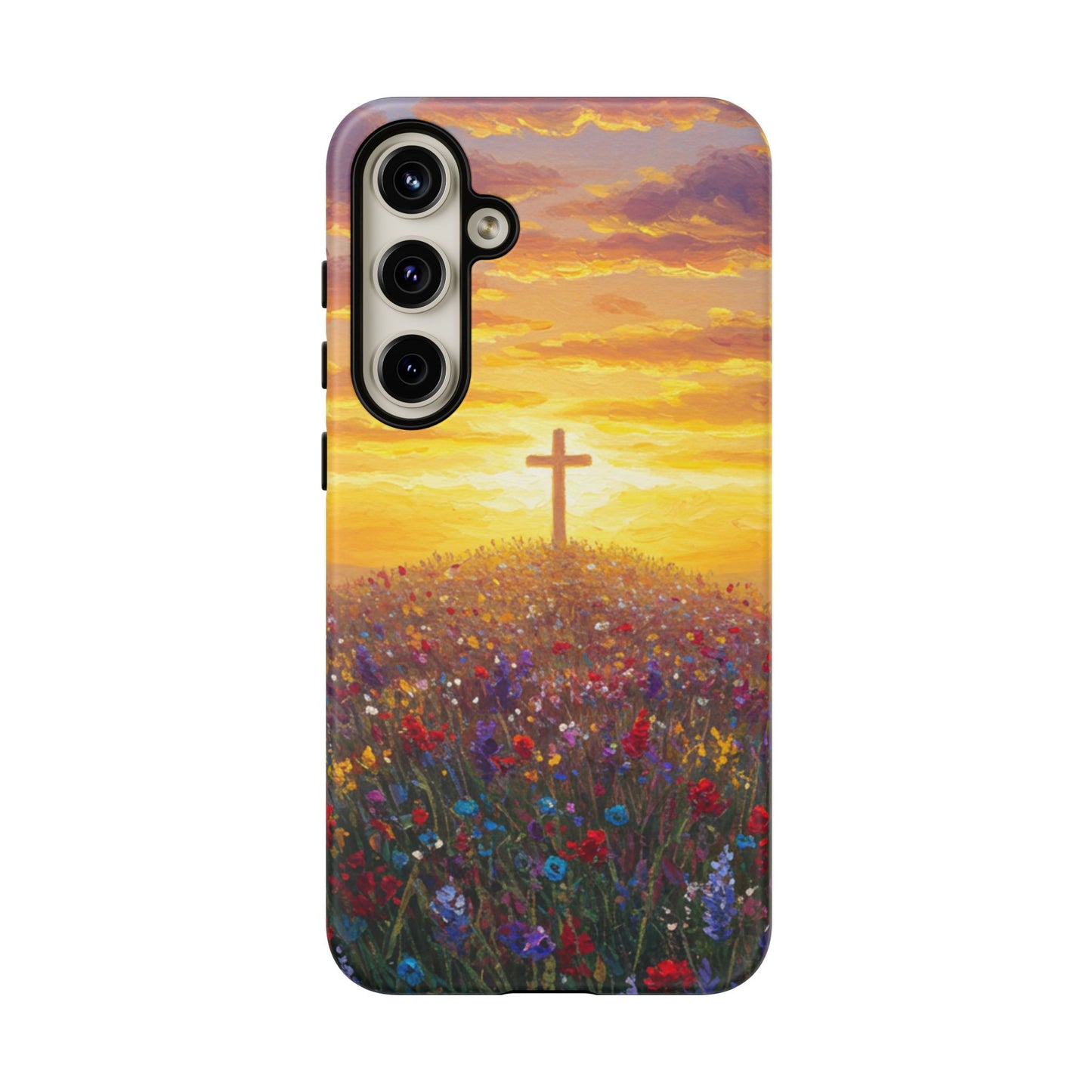 Samsung Phone Case - Monet Style Cross Christian Phone Case Spiritual Case Inspirational Samsung Case