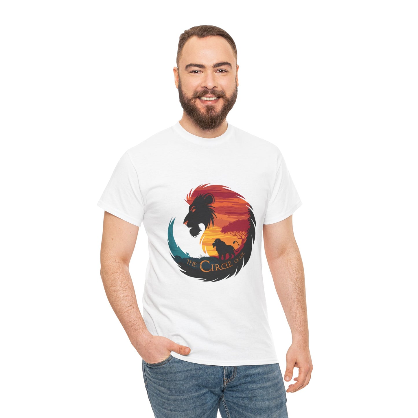 The Circle of Life Lion Shirt – Sunset Safari Wildlife Graphic Tee – Inspirational Nature T-Shirt for Animal Lovers & Adventure Fans