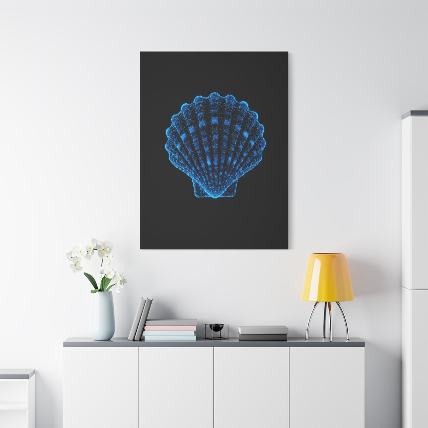 Blue Shell Canvas Art – Ocean-Inspired Home Decor
