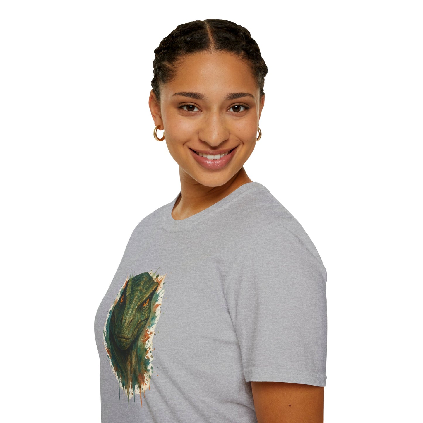 Watercolor Velociraptor T-Shirt | Dinosaur Lover Gift | Artistic Paleo Tee - Unique Dino Art Tee for Men Women Jurassic Apparel