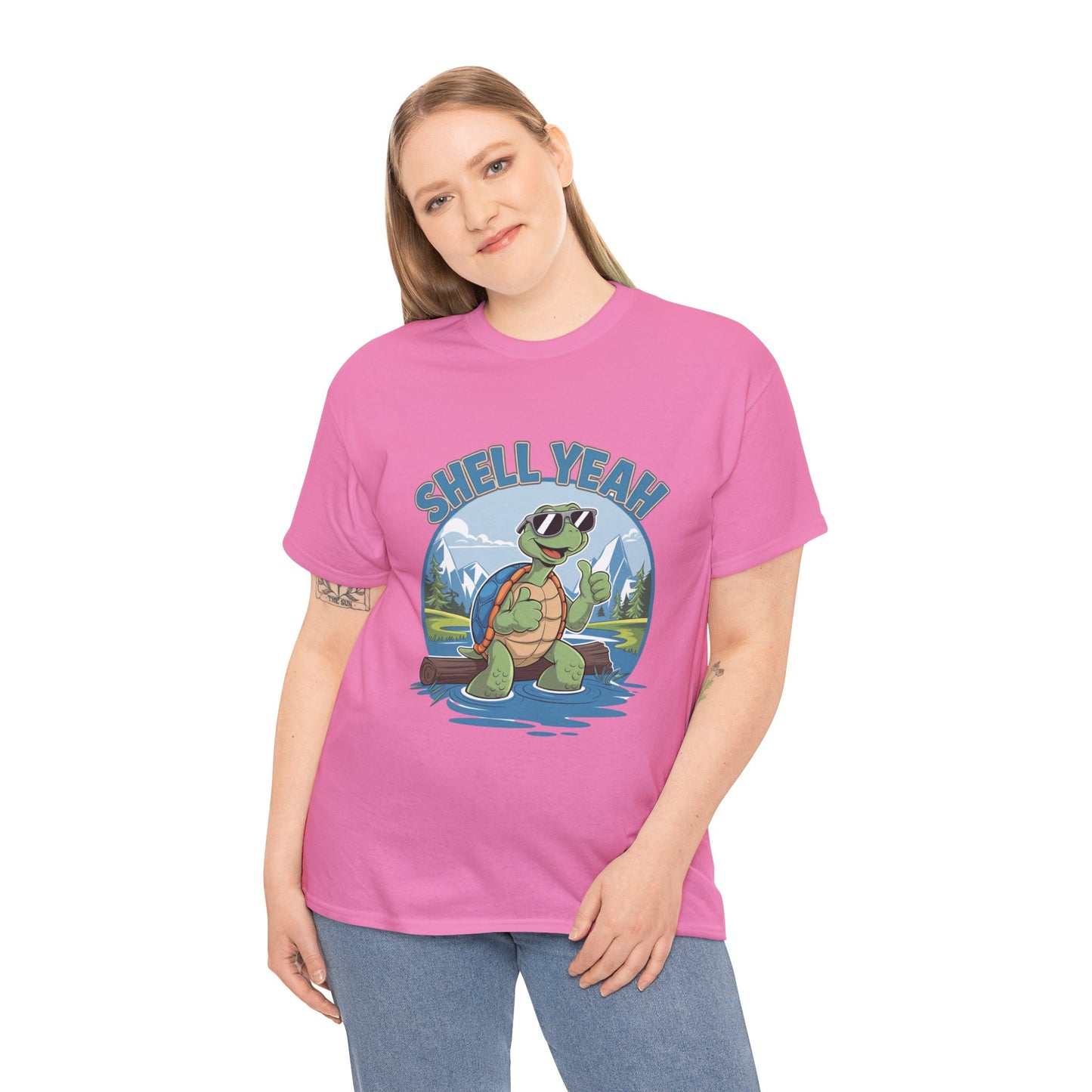SHELL YEAH Turtle T-Shirt | Funny Cute Turtle Nature Graphic Tee | Handmade Animal Lover Gift | Eco Outdoor Adventure Shirt