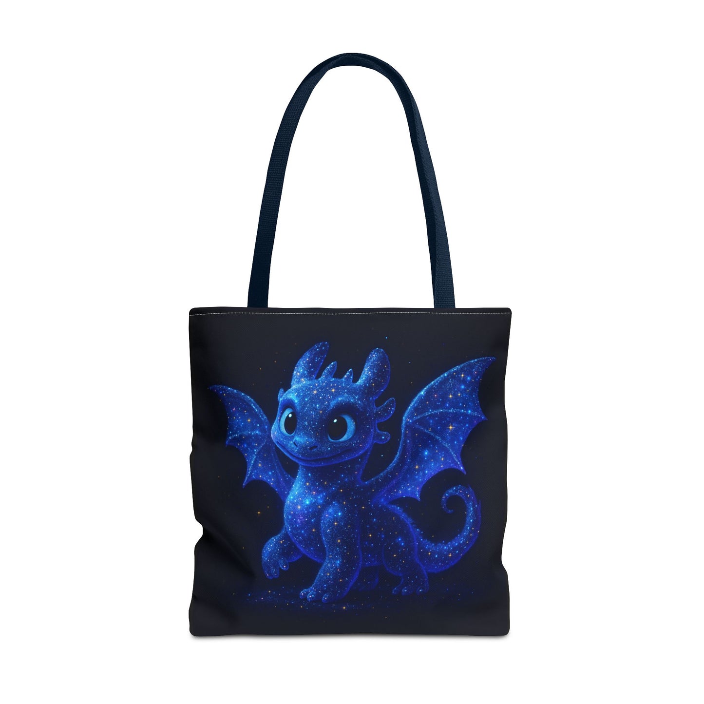 Galaxy Dragon Tote Bag, Cosmic Blue Dragon Shoulder Bag With Starry Night Design, Fantasy Art Reusable Tote For Gifts And Everyday Use