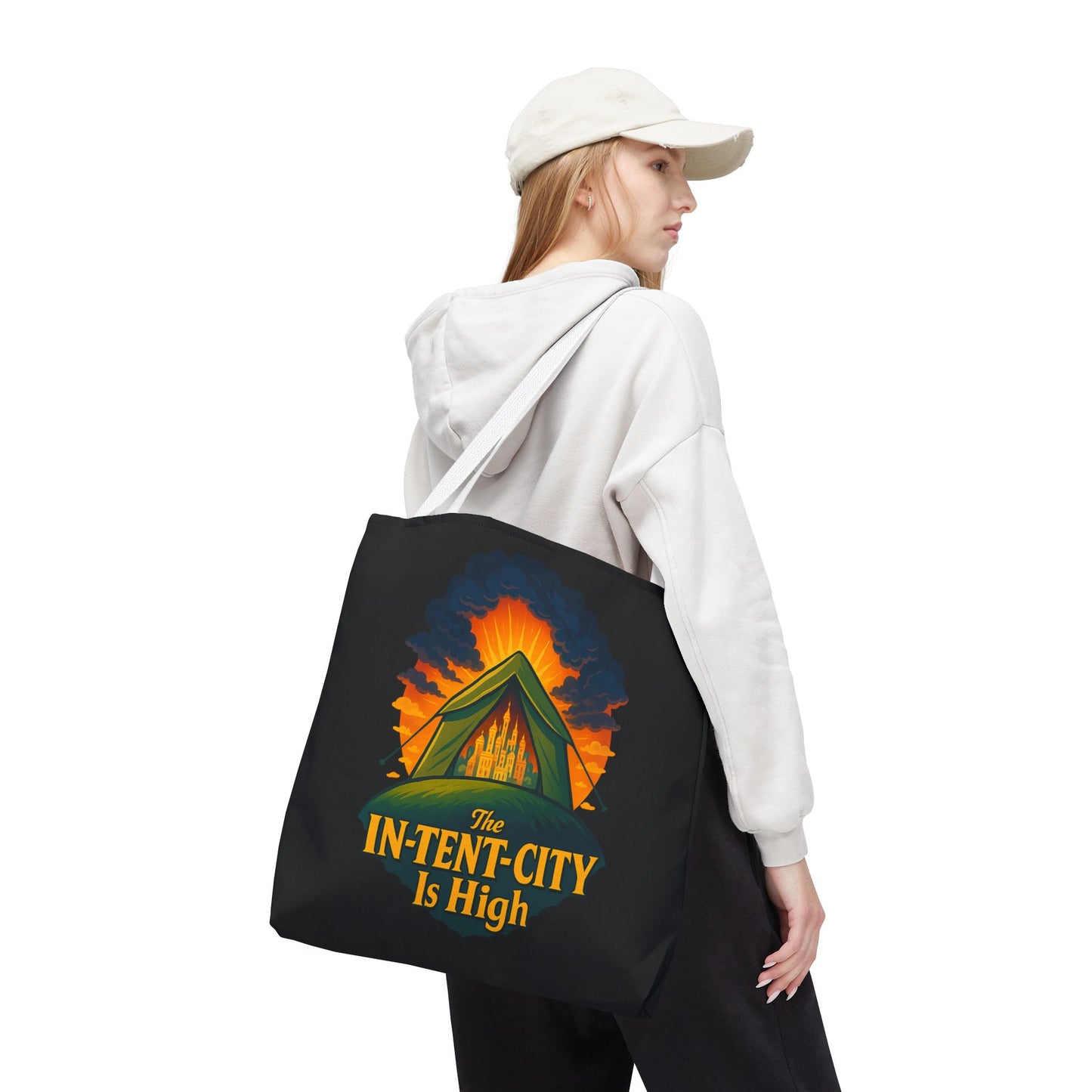 City Tent Tote Bag, The In-Tent-City Is High Funny Bag Intensity Tote Everyday Carry