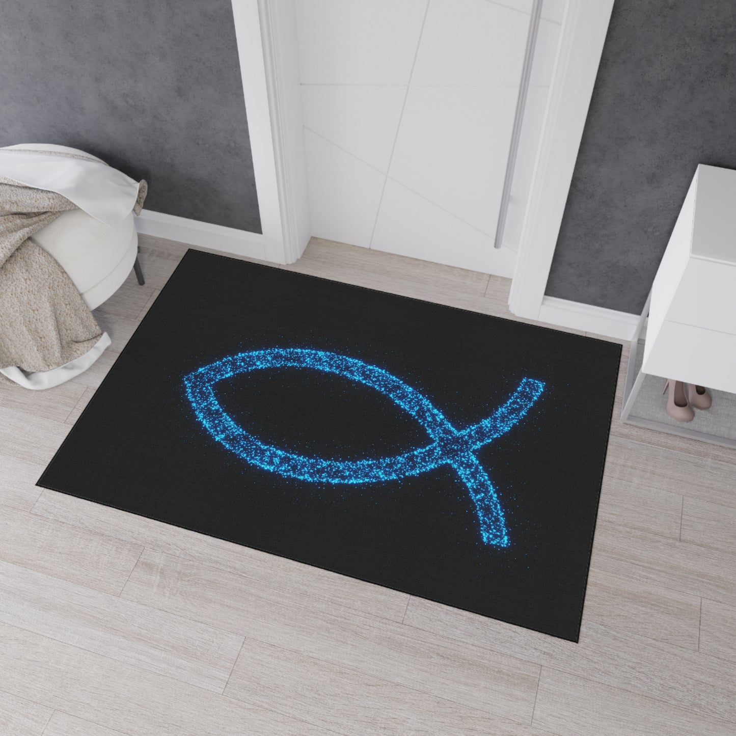 Christian Fish Design Heavy Duty Floor Mat - Durable Welcome Mat for Home