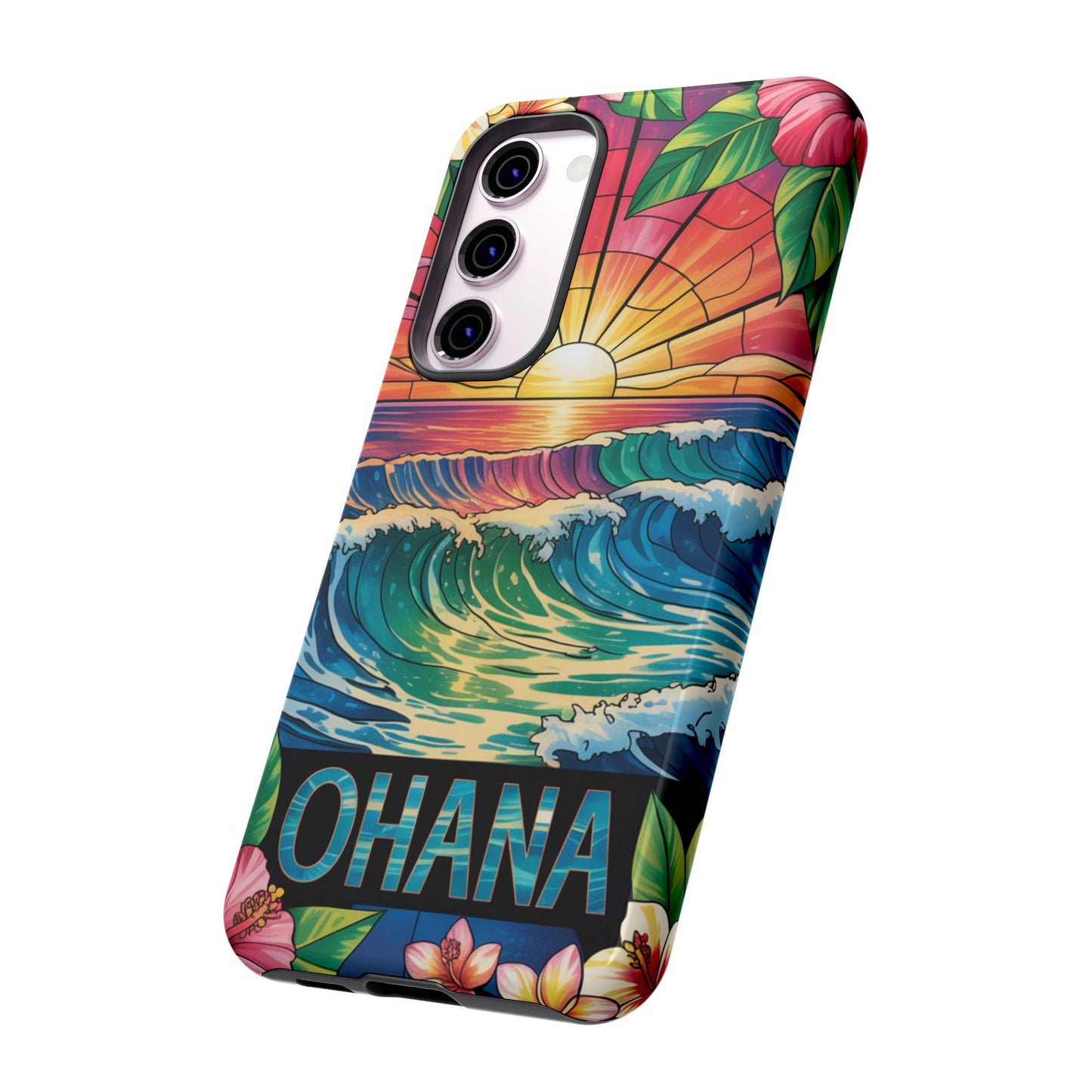 Samsung Galaxy Case Ohana Hawaiian Wave Phone Cover Sunset Tropical Beach Art Protective Case Gift for Samsung Lovers