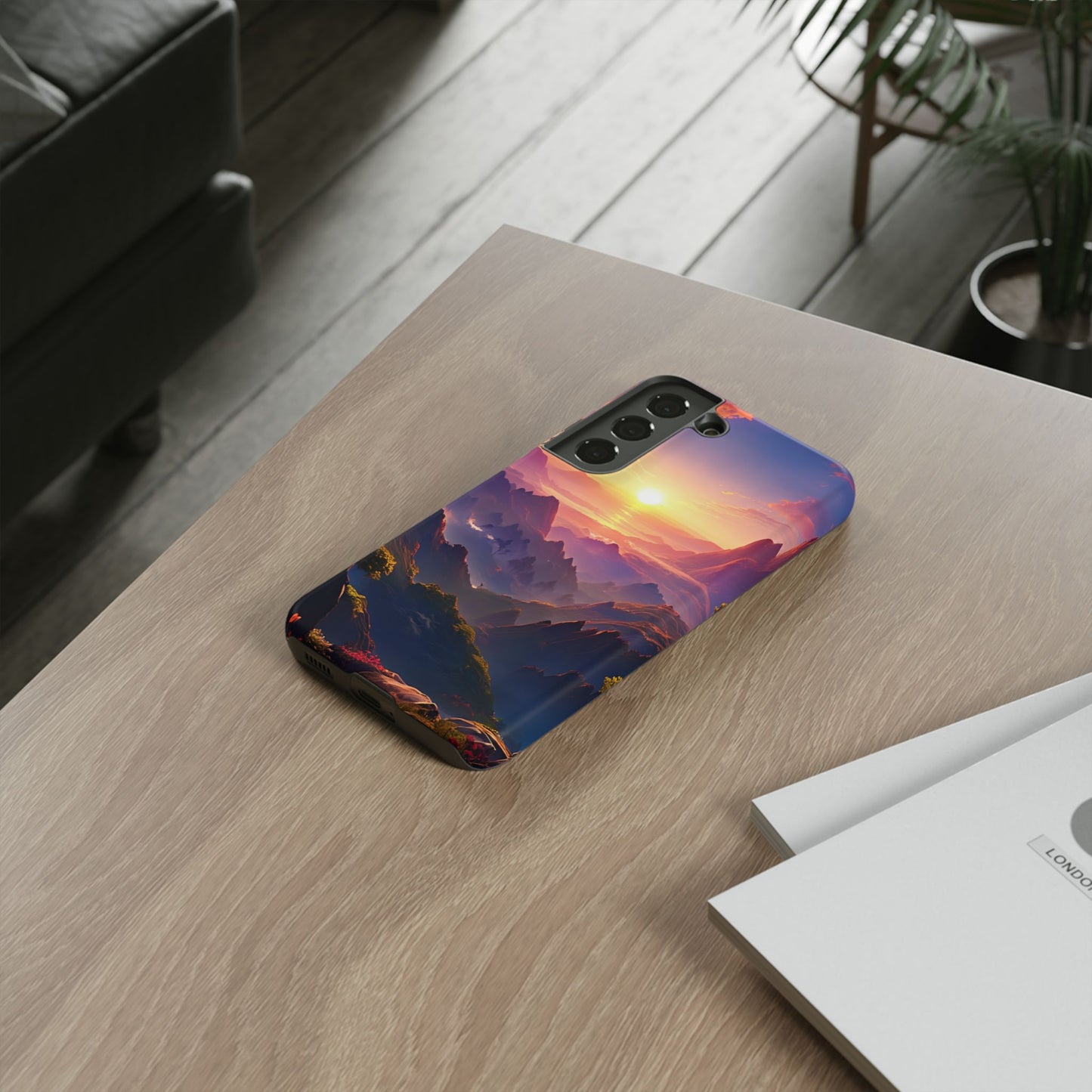 Samsung Tough Case Sunset Landscape Illustration