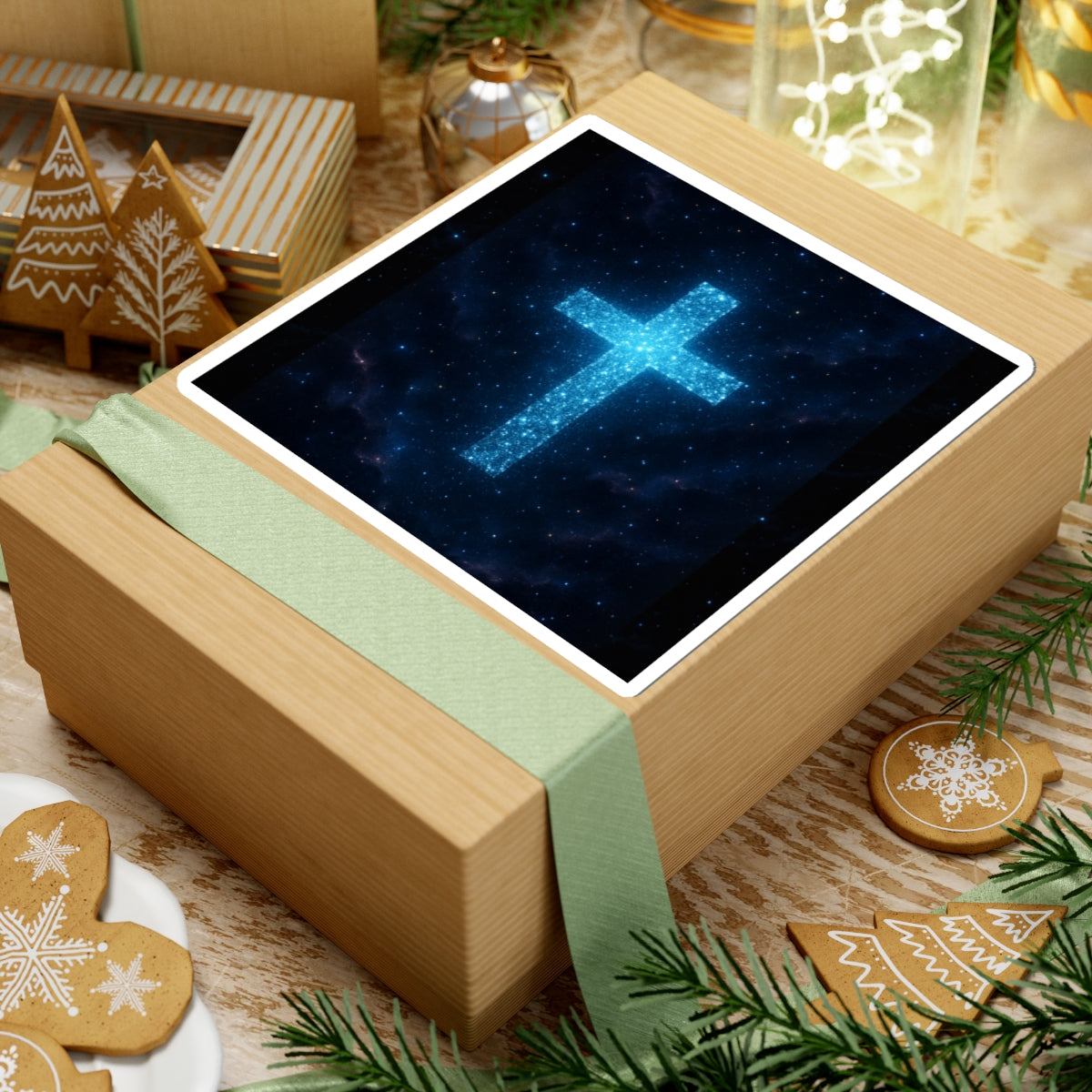 Bioluminescent Sticker Christian Decor Cross Decal Spiritual Decoration Inspirational Decor