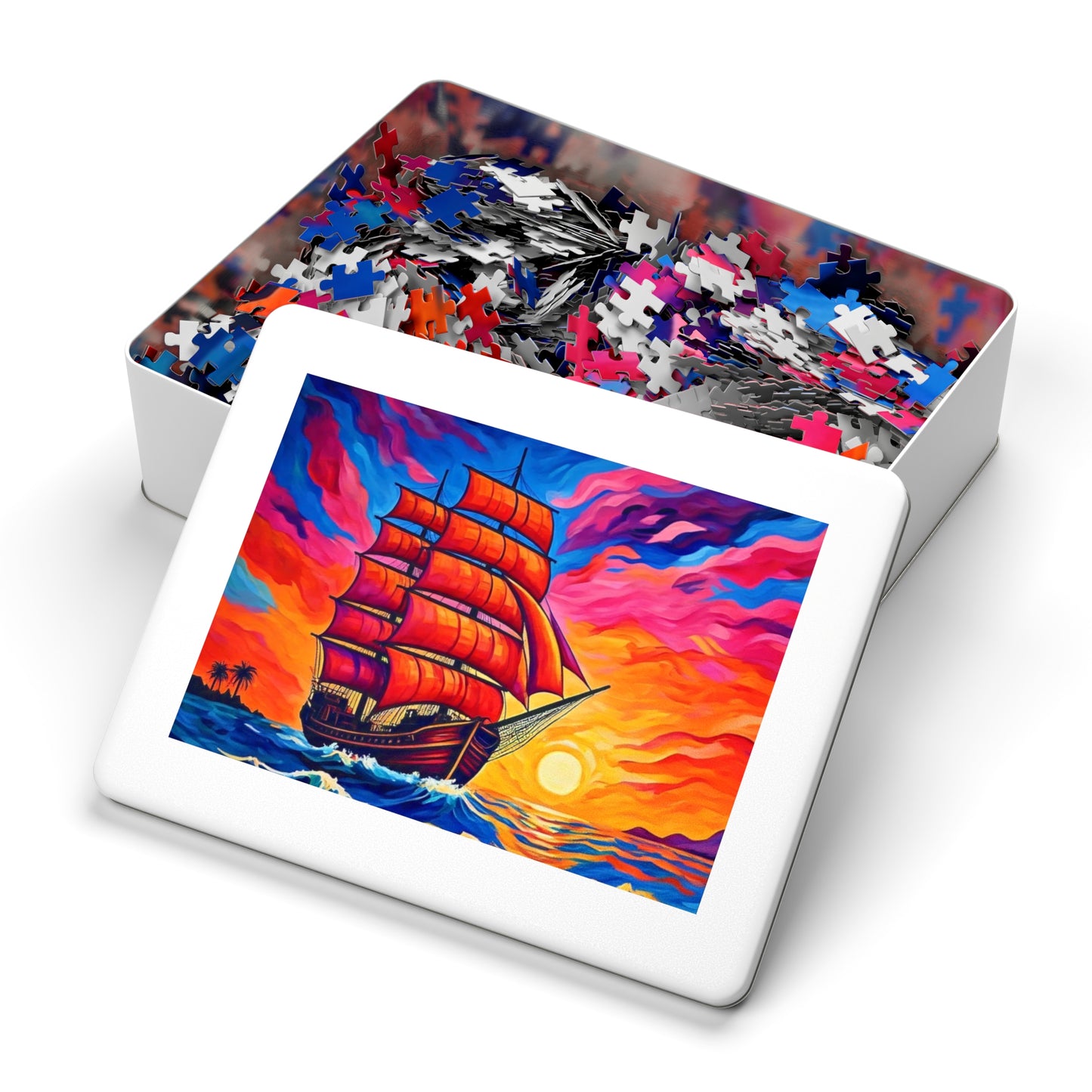 Puzzle - Ship Sailing at Sunset