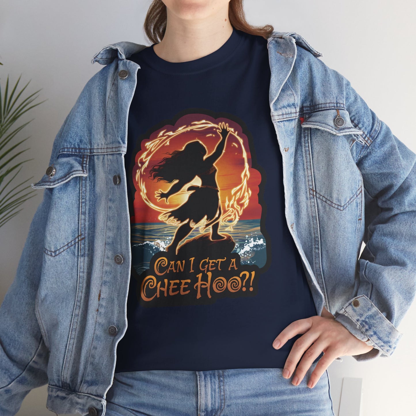 Can I Get a Chee Hoo Shirt – Hawaiian Island Vibes Tee – Hula Dancer Sunset Graphic T-Shirt – Polynesian Luau Party Unisex Top
