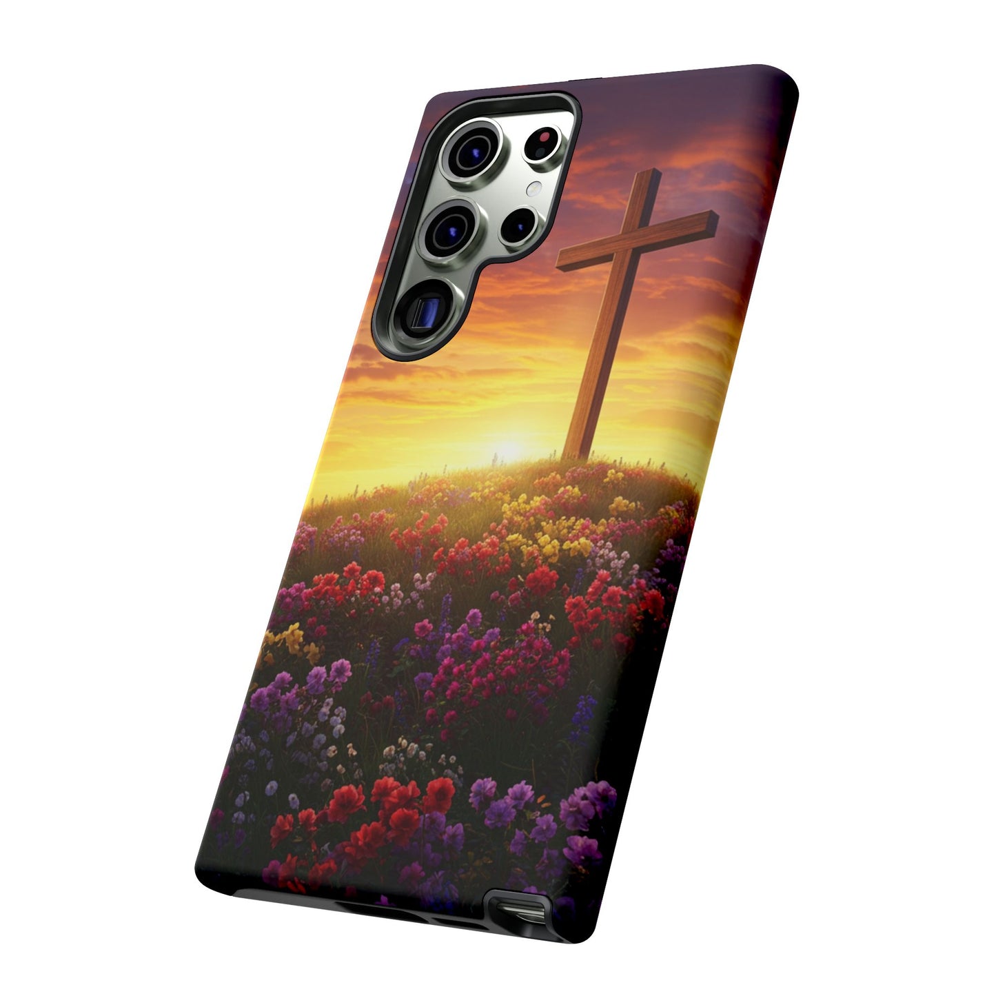 Samsung Phone Case Cross on a Hill Painting Christian Phone Case Cross Samsung Case