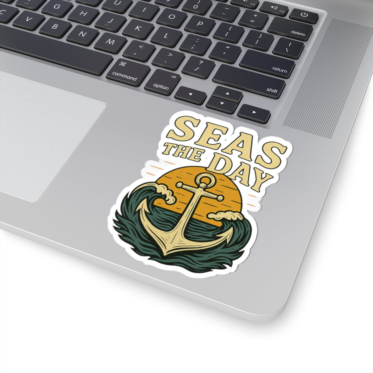 Seas the Day Sticker – Nautical Anchor Vinyl Sticker, Ocean Quote Decal for Laptop, Water Bottle, or Adventure Gear