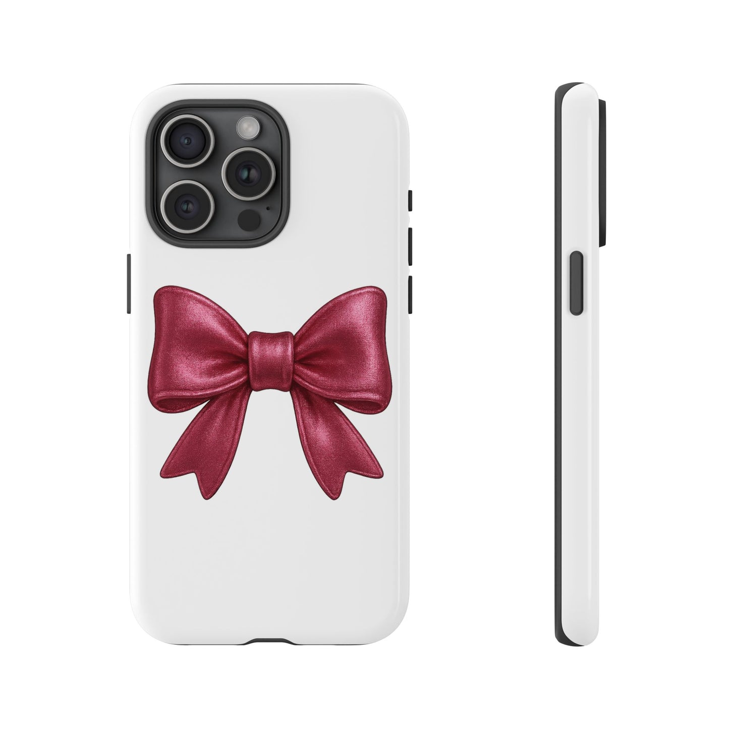 Pink Bow iPhone Case – Cute Girly Phone Cover – Glossy Ribbon Coquette Case – Soft Girl Aesthetic Accessory – Gift for Her iPhone