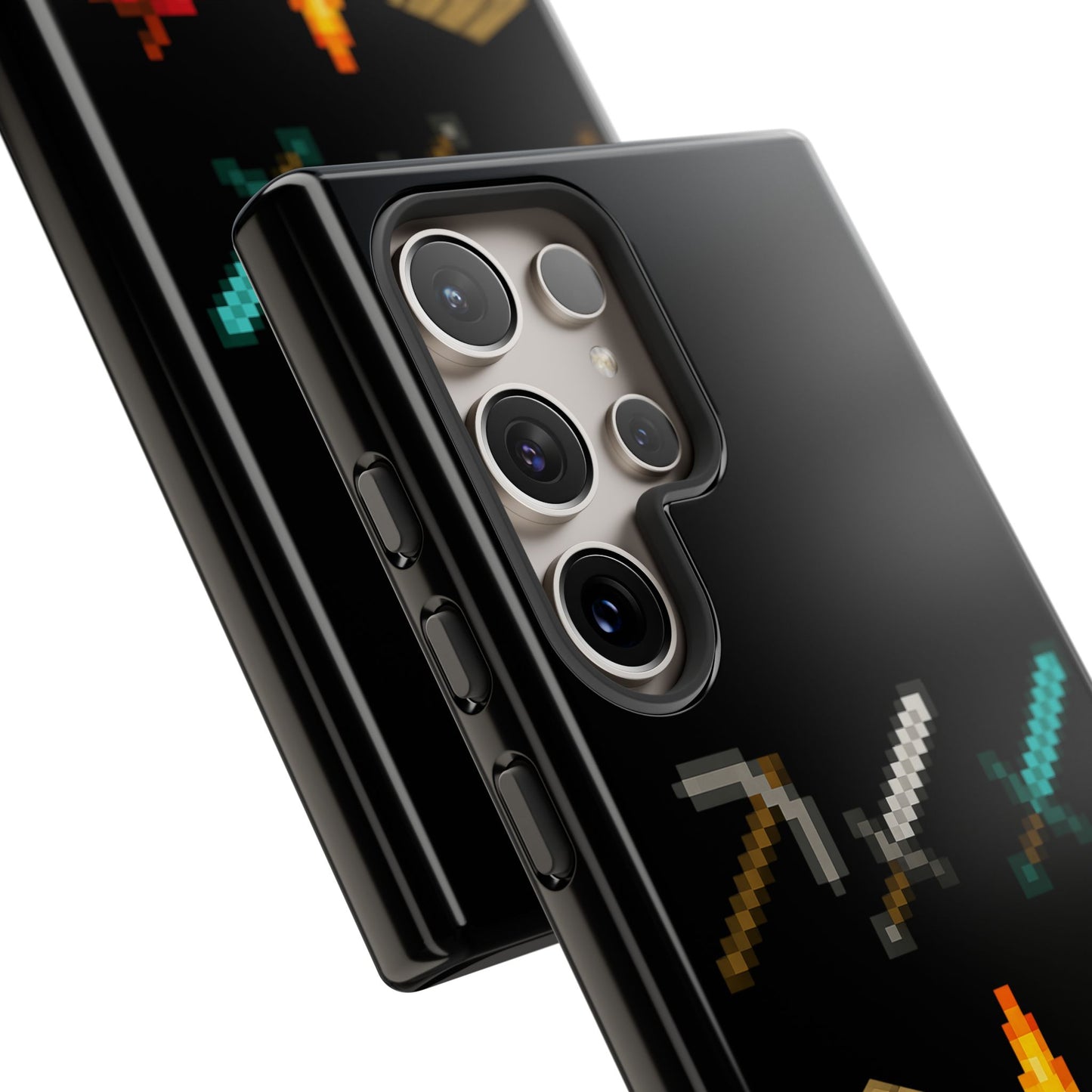 Minecraft-Inspired Tough Samsung Phone Case Pixel Art Design for Gamers Phone Accessory for Gamers