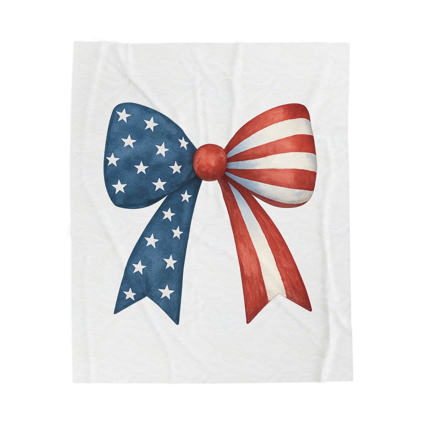 Patriotic Bow USA Blanket | 4th of July Throw | American Flag Blanket | USA Stars Stripes Decor | Cozy Fourth of July Gift | USA Home Decor