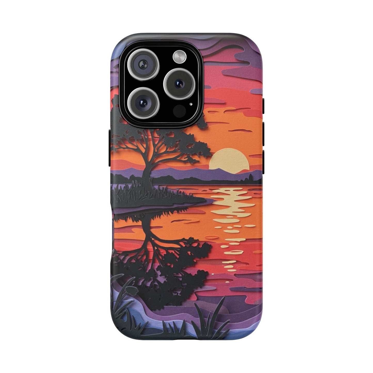 iPhone Case - Colorful Paper Art Sunset Design