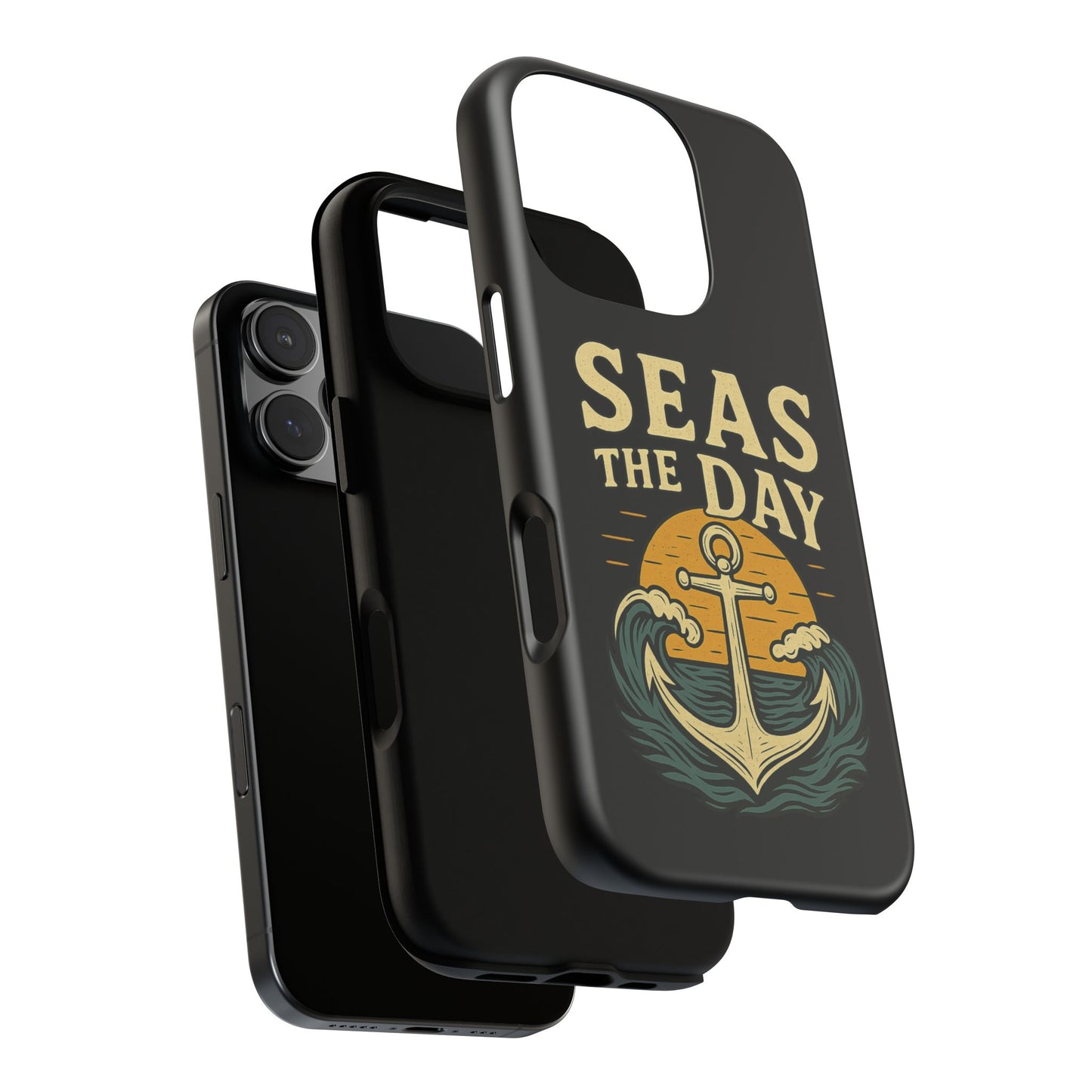 Seas the Day iPhone Case – Nautical Anchor Phone Cover – Ocean Pun Gift – Beach Lover iPhone Accessory – Summer Adventure Phone Case
