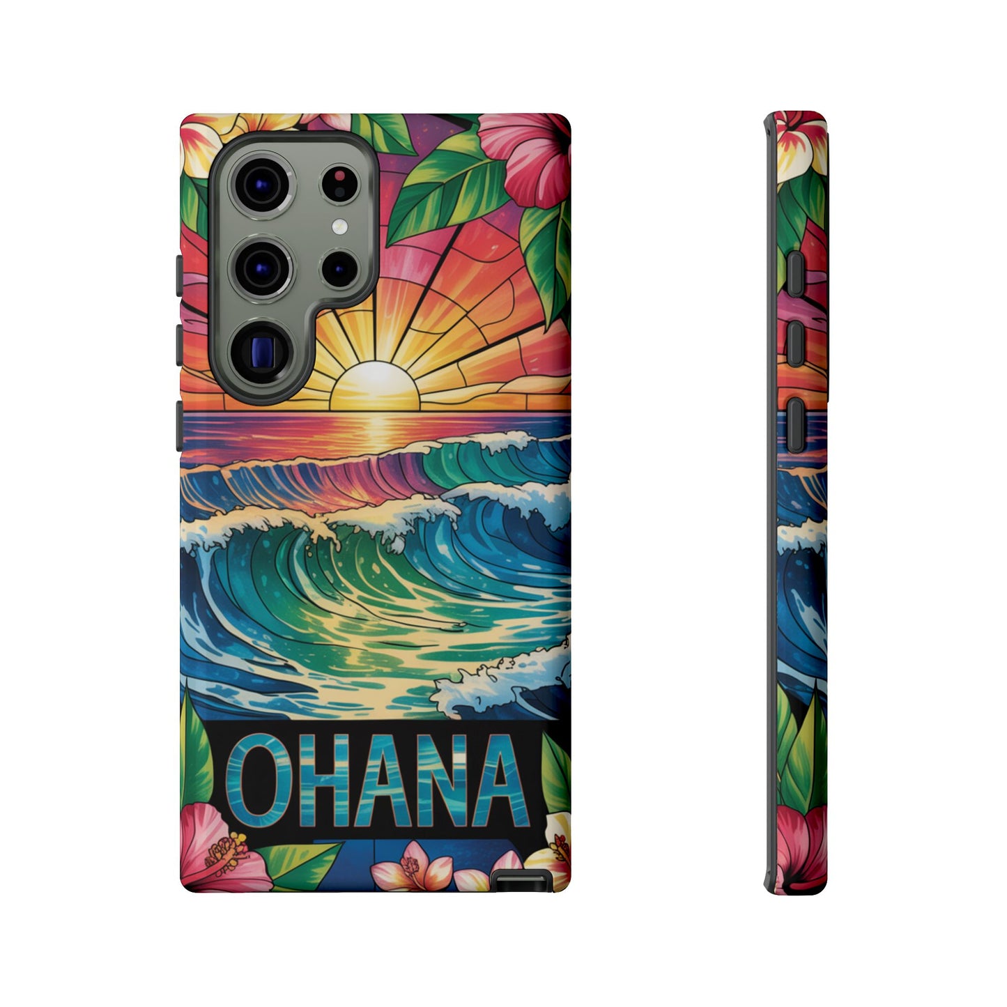 Samsung Galaxy Case Ohana Hawaiian Wave Phone Cover Sunset Tropical Beach Art Protective Case Gift for Samsung Lovers