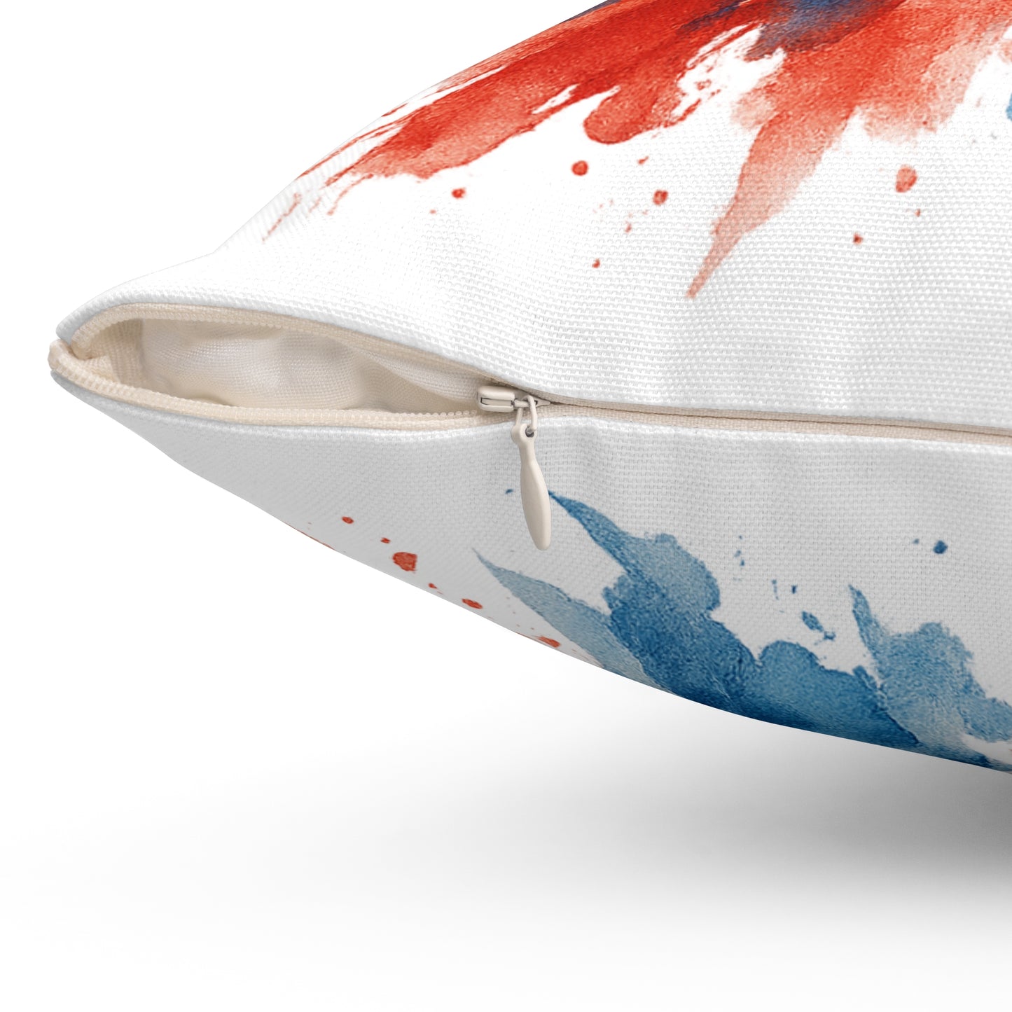 USA Watercolor Throw Pillow - Patriotic Red White and Blue Decor, Double-Sided Cushion, 4th of July Accent, Cover and Insert Included