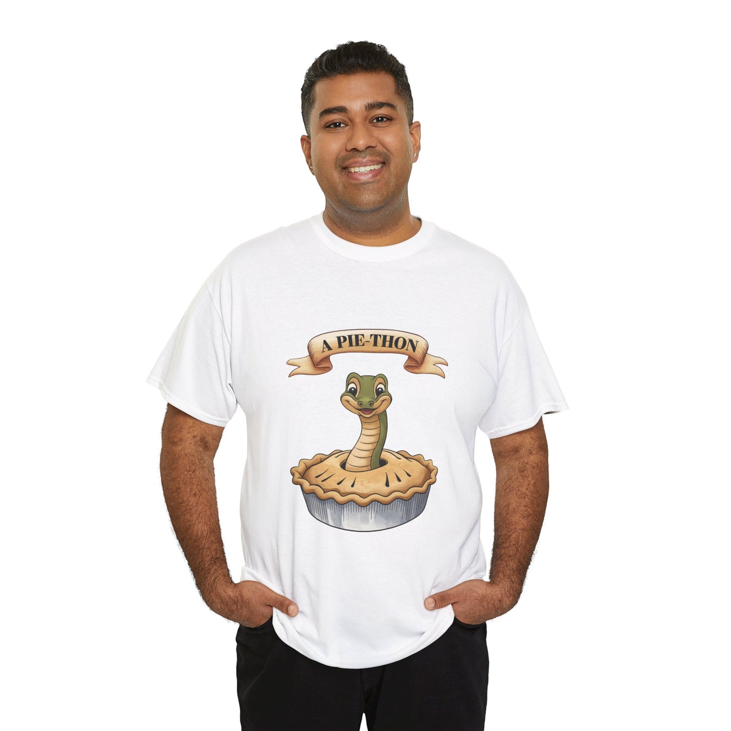 A Pie-Thon Funny Snake Pun Shirt – Cute Animal Joke T-Shirt – Quirky Graphic Tee for Pun Lovers, Reptile Fans, and Unique Gift Ideas