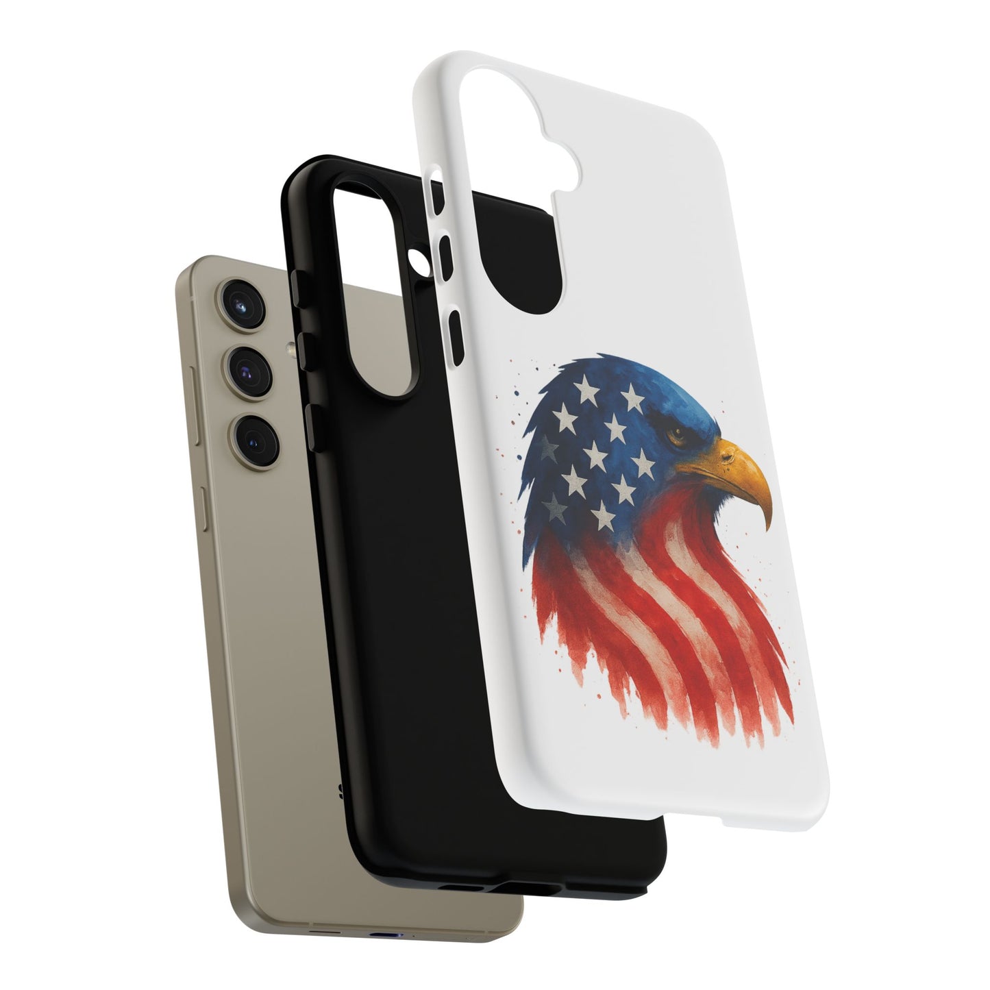 Patriotic Eagle Samsung Case - USA Flag Rugged Tough Cover, Dual-Layer Protection, Veteran and 4th of July Gift Galaxy Series