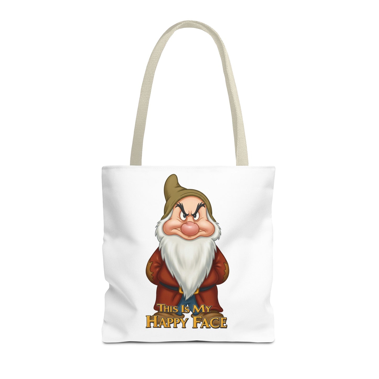 Grumpy Dwarf Tote Bag - "This Is My Happy Face"