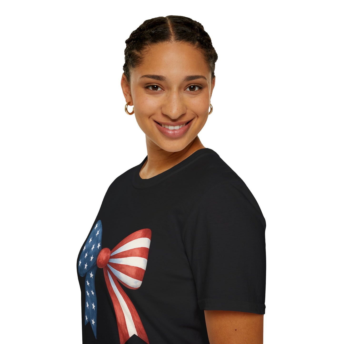 Patriotic Bow USA T-Shirt | 4th of July Shirt | American Flag Bow Tee | Independence Day Shirt | July 4th Graphic Tee | USA Pride Shirt