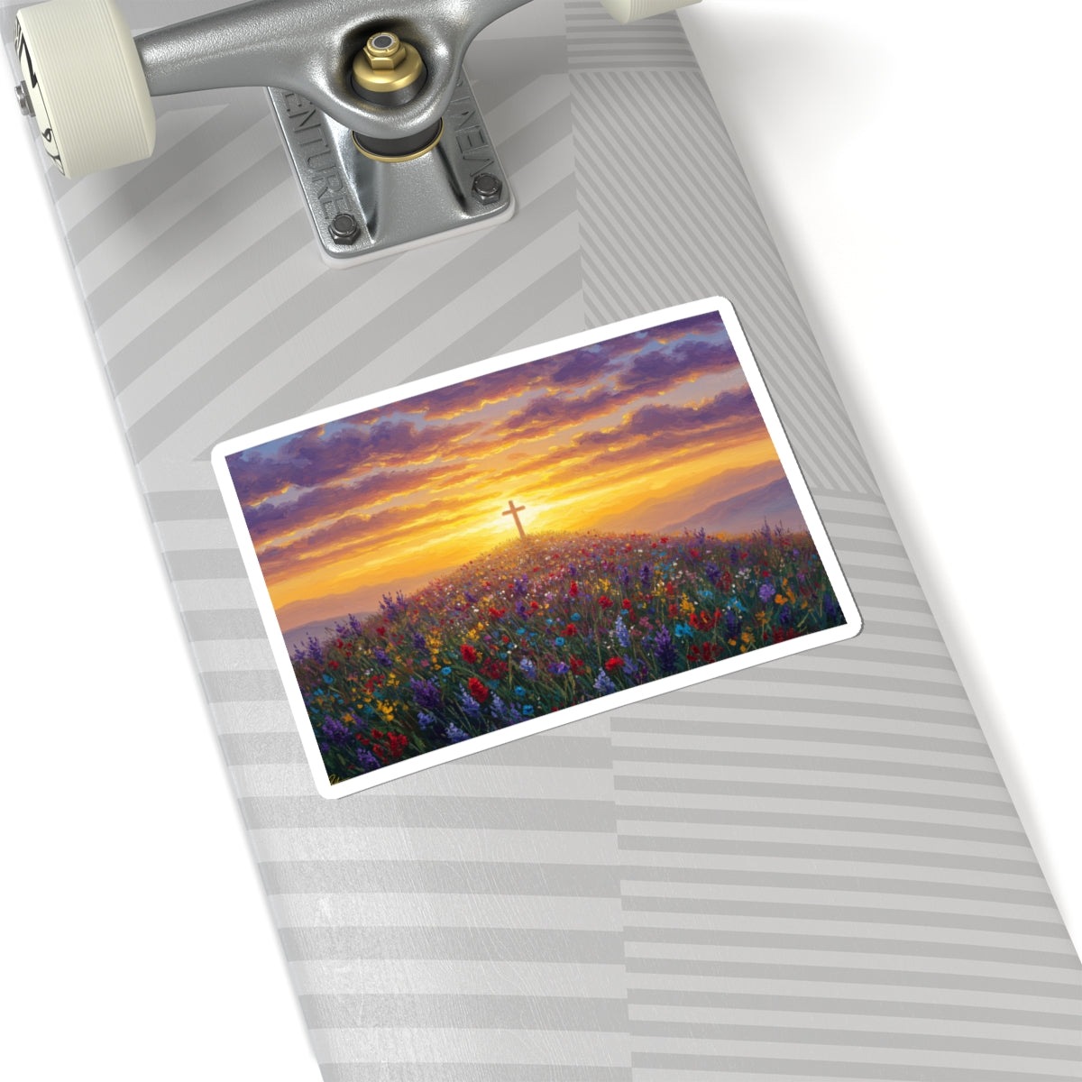 Monet Hill Cross Kiss-Cut Stickers Christian Sticker Spiritual Decal Religious Decor
