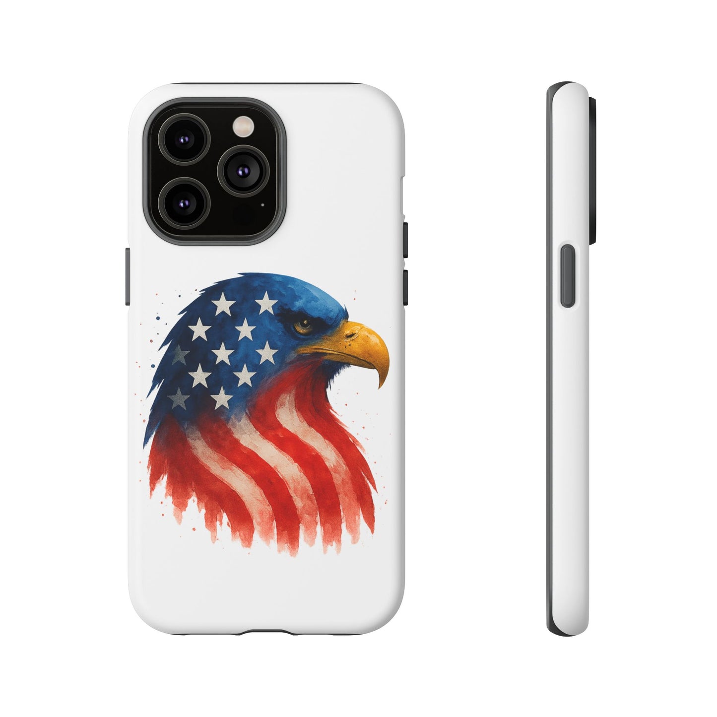 Patriotic Eagle iPhone Case - USA Flag Tough Cover, Dual-Layer Rugged Protection, 4th of July and Veteran Gift