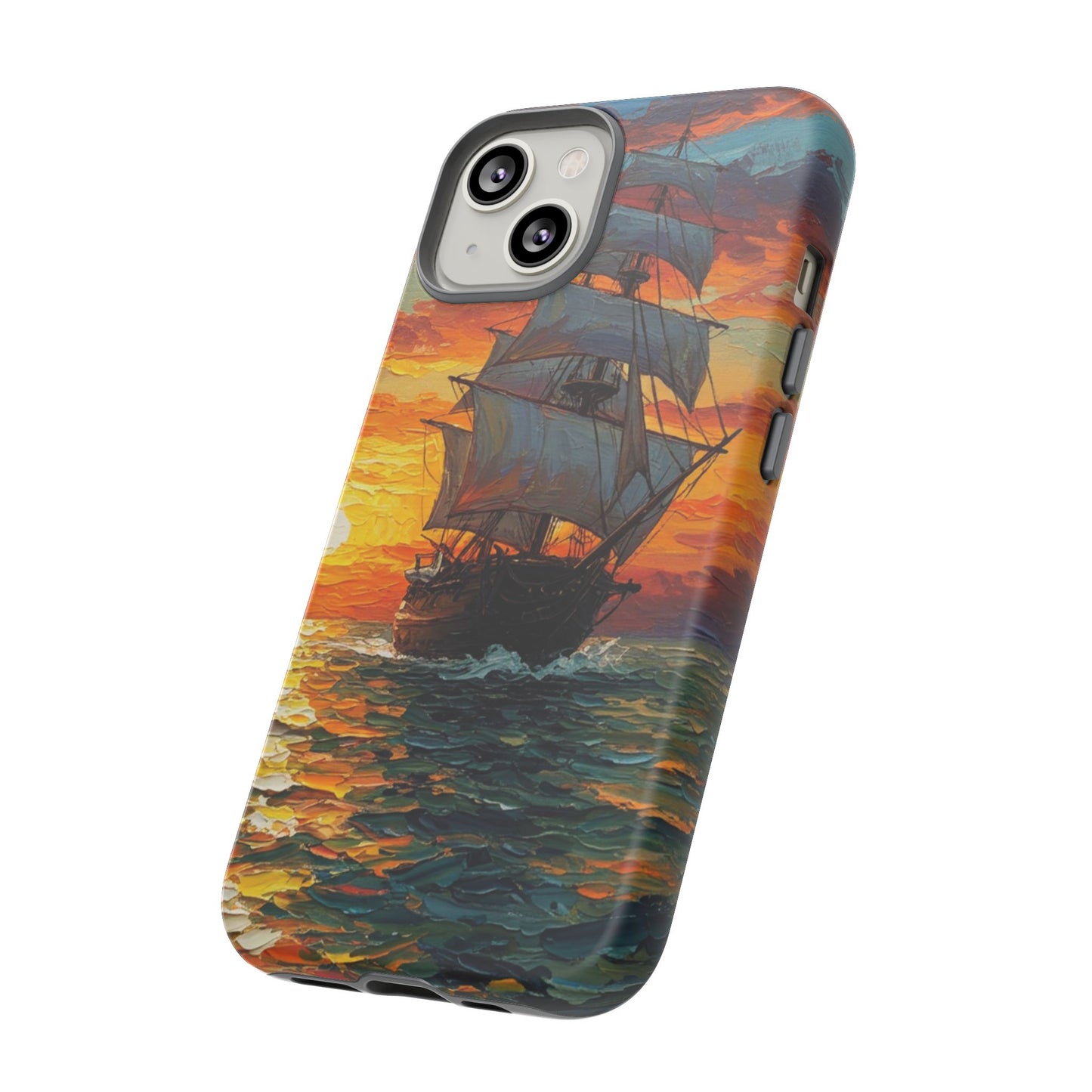 iPhone Case - Ship Sailing at Sunset Design
