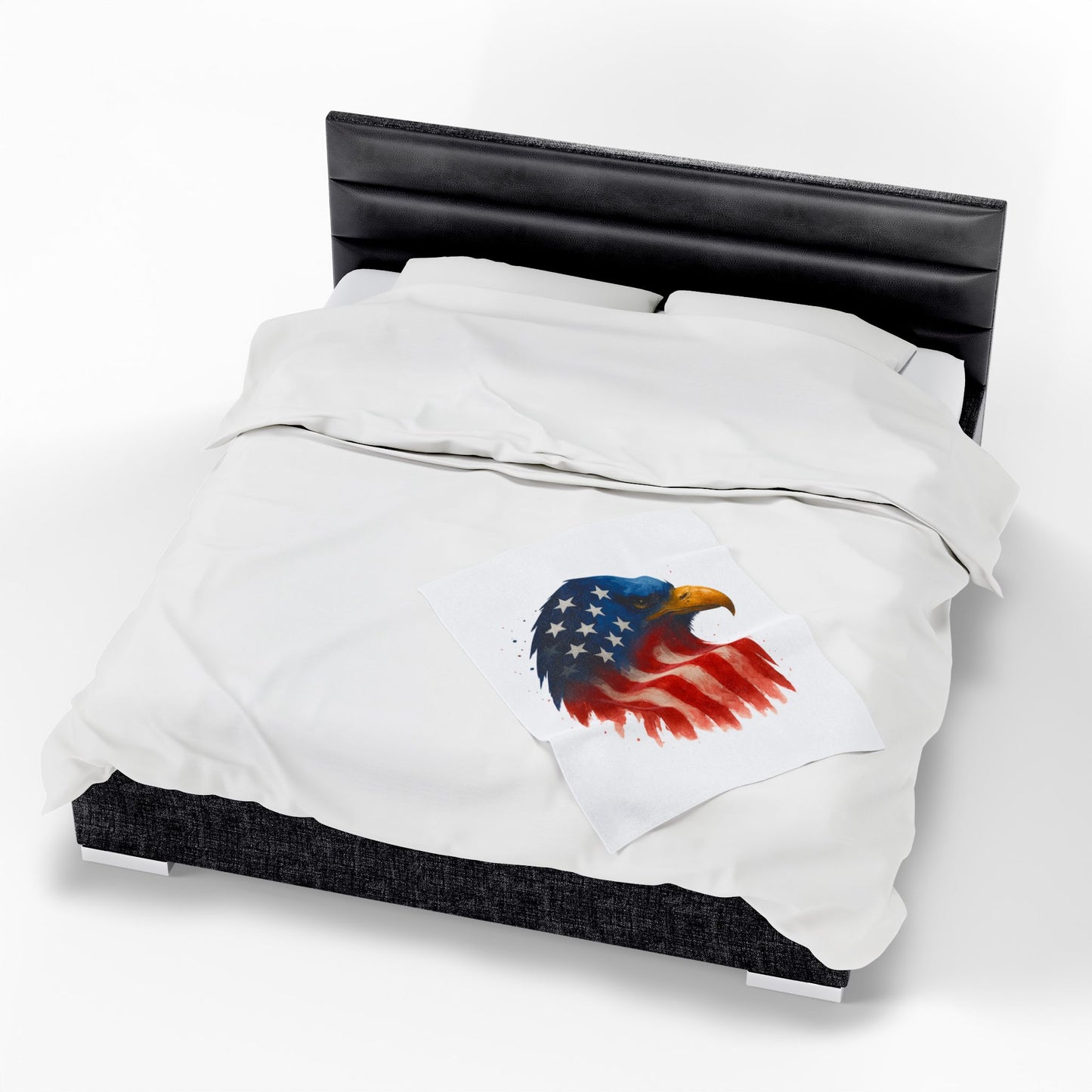 Patriotic Eagle Plush Blanket - Soft USA Flag Throw - Cozy Polyester Eagle Throw for Veterans, 4th of July, Home Decor Gift